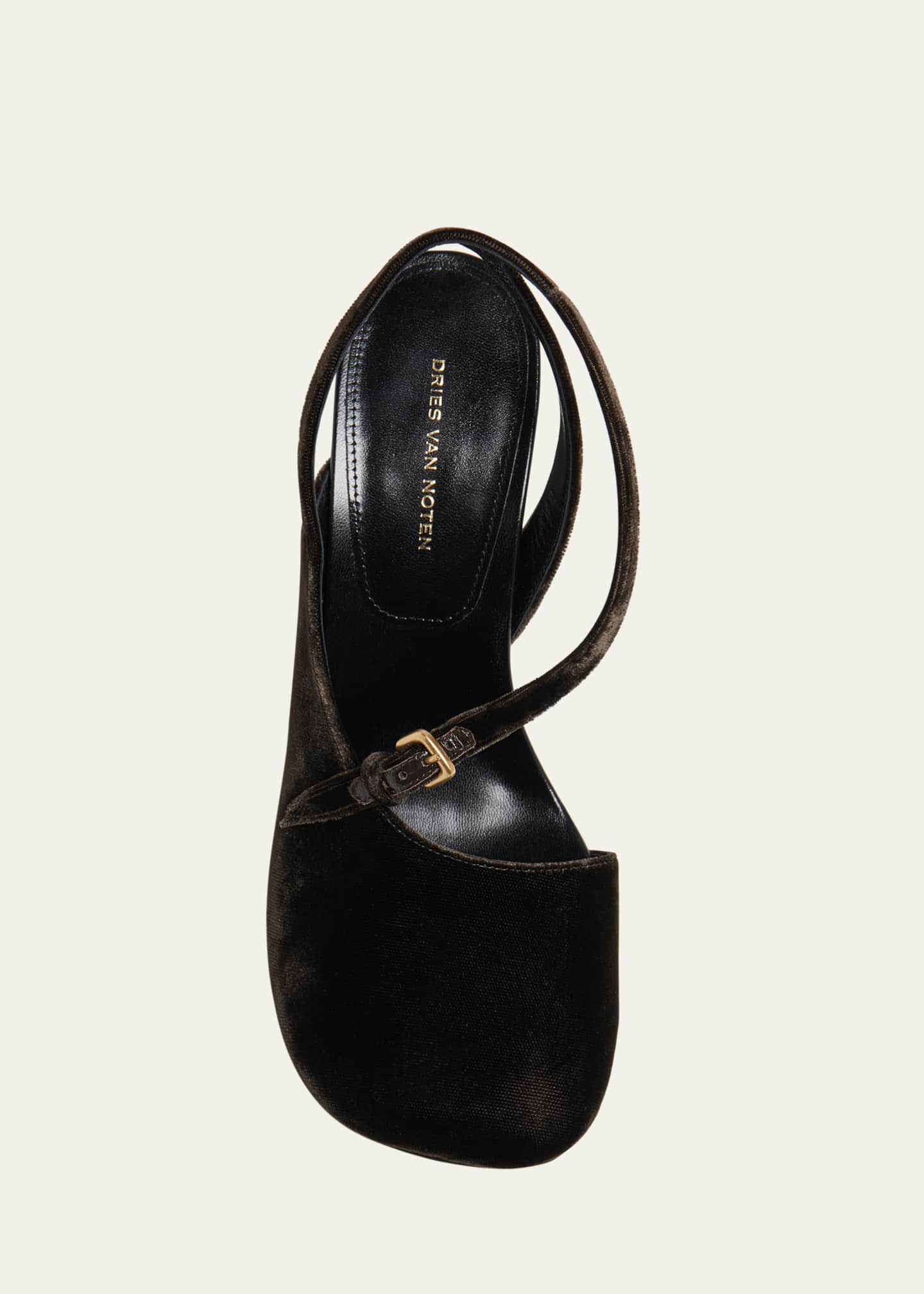 Dries Van Noten Velvet Asymmetrical Sandals Image 4 of 4