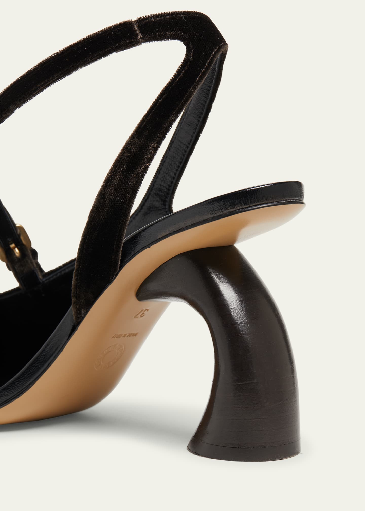 Dries Van Noten Velvet Asymmetrical Sandals Image 3 of 4