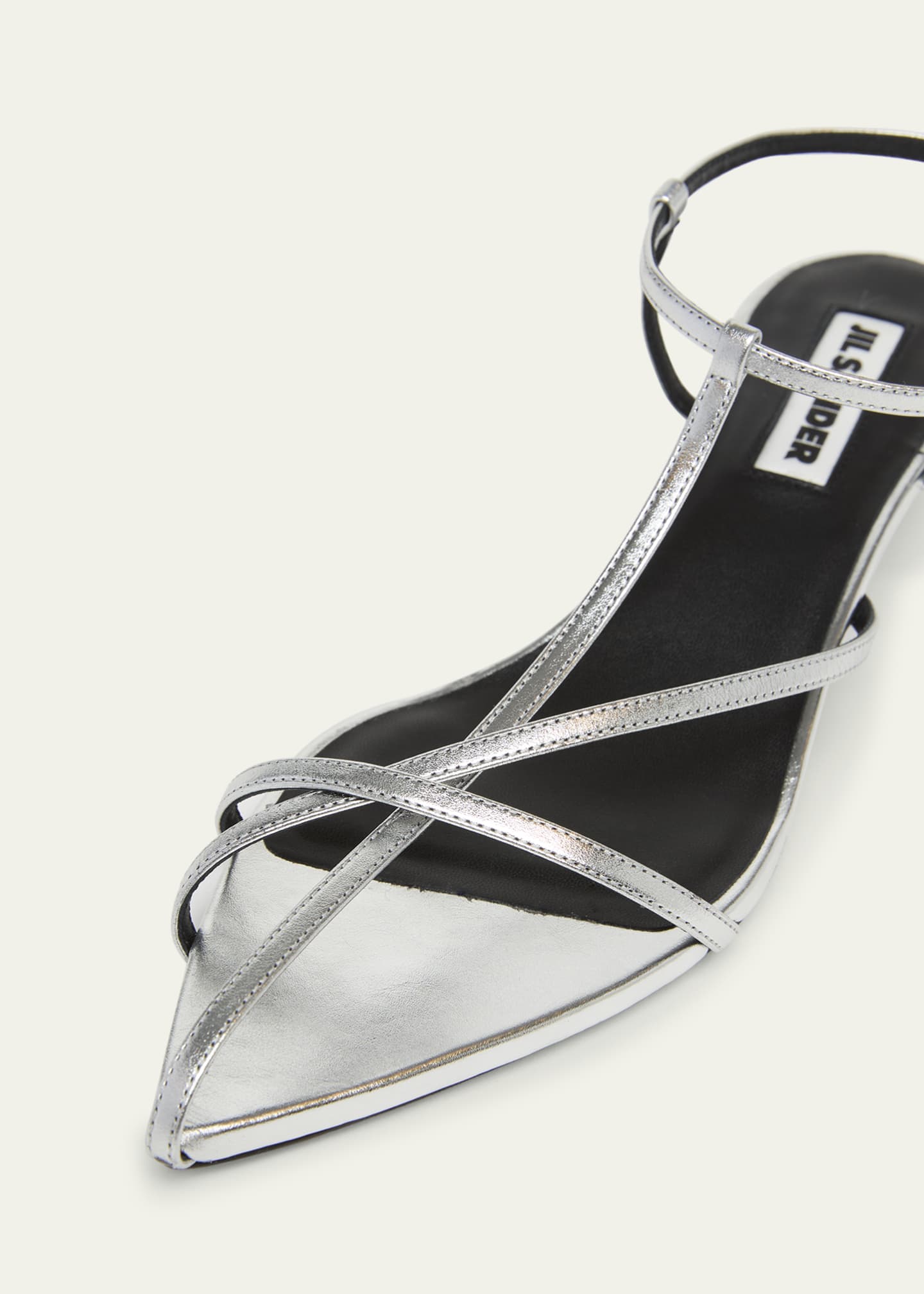 Jil Sander Metallic Kitten T-Strap Sandals - Bergdorf Goodman