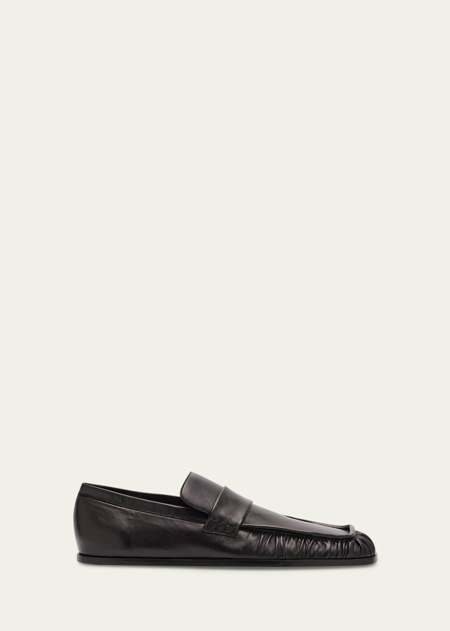 JIL SANDER スクエアトゥレザーギャザーローファー 38 JIL SANDER スクエアトゥレザーギャザーローファー 38 JIL