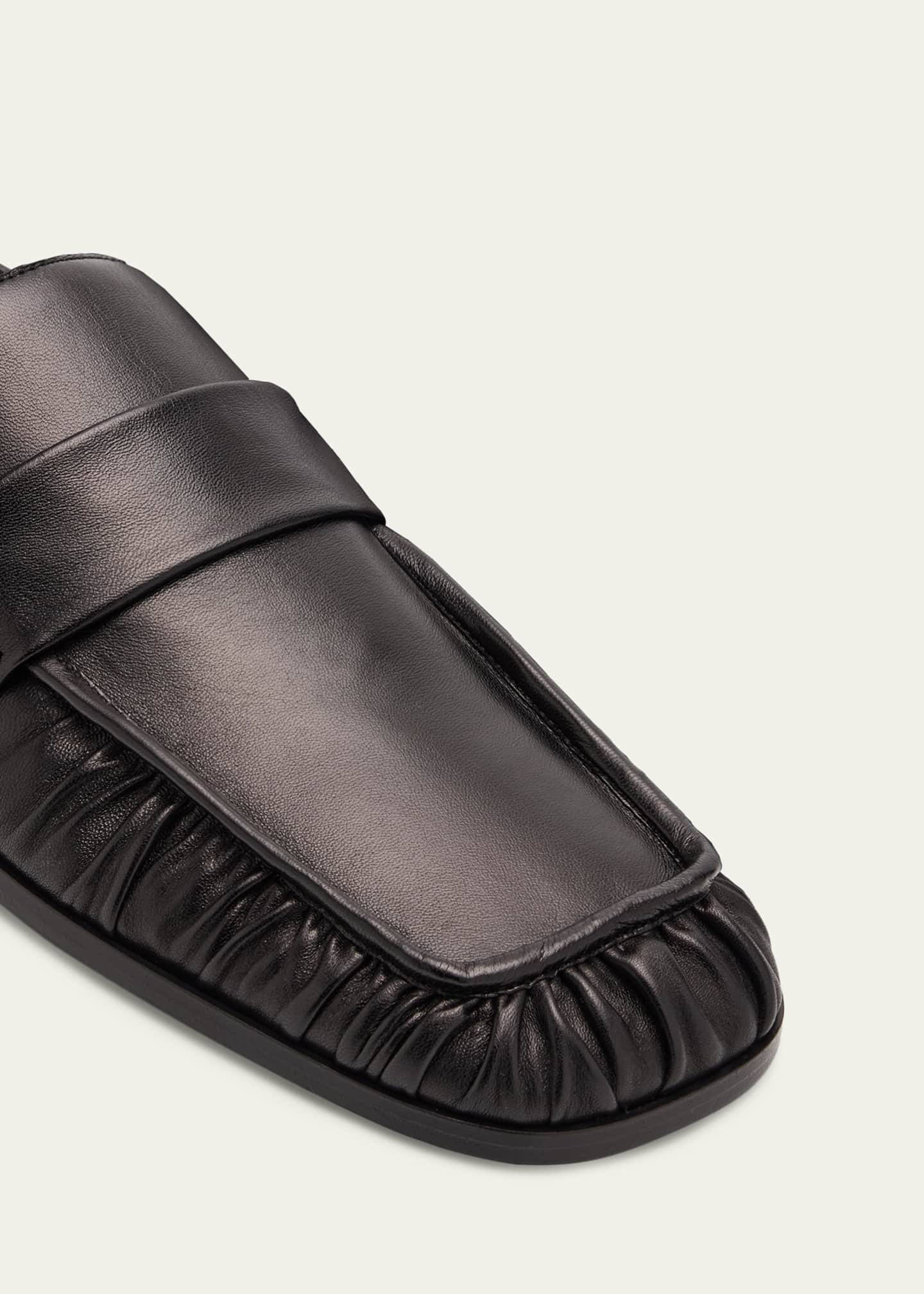 JIL SANDER スクエアトゥローファー 41 本体のみ Jil Sander Wrinkled Leather Square-Toe Loafers - Bergdorf
