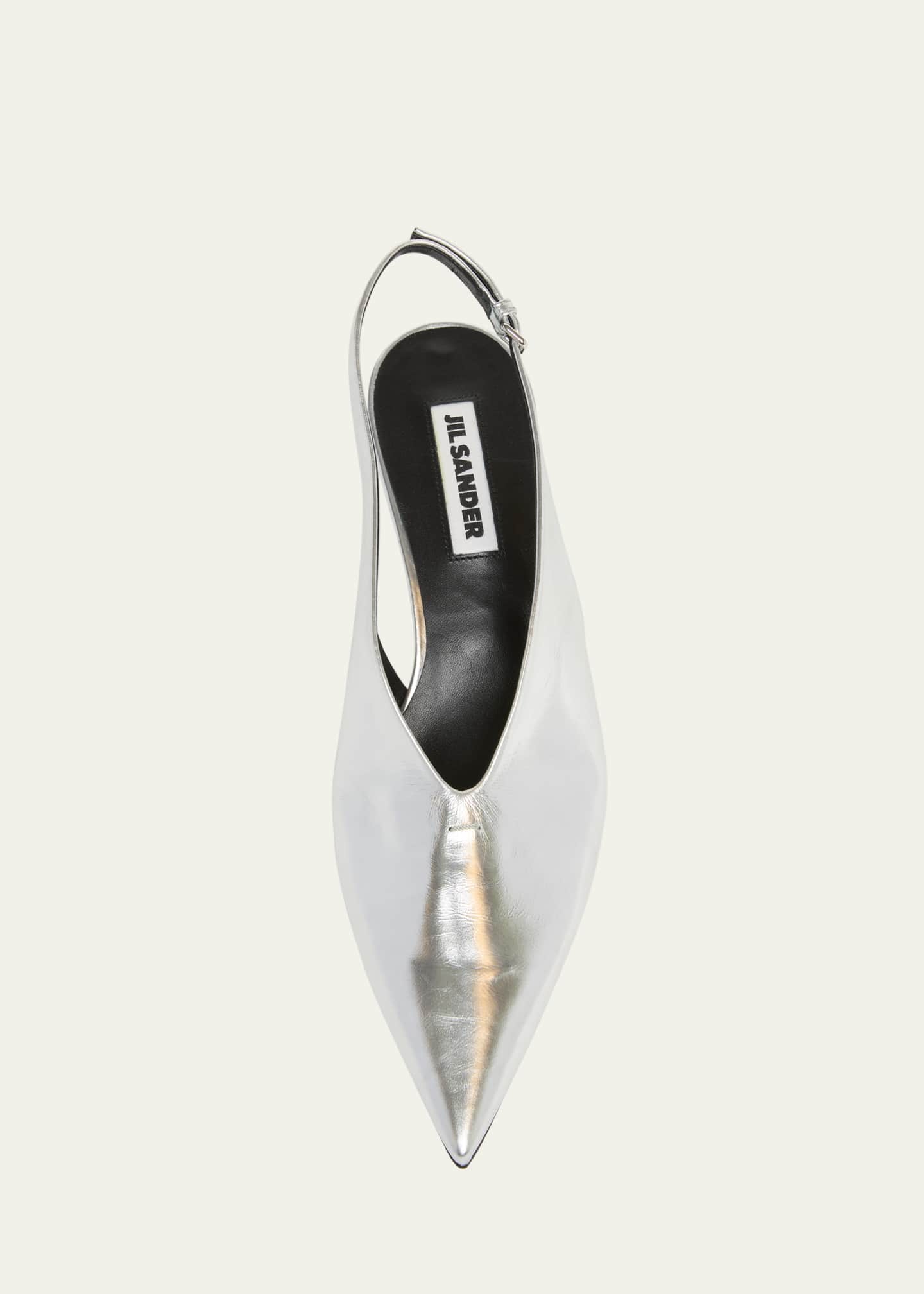 Jil Sander Metallic Slingback Ballerina Pumps Image 4 of 4