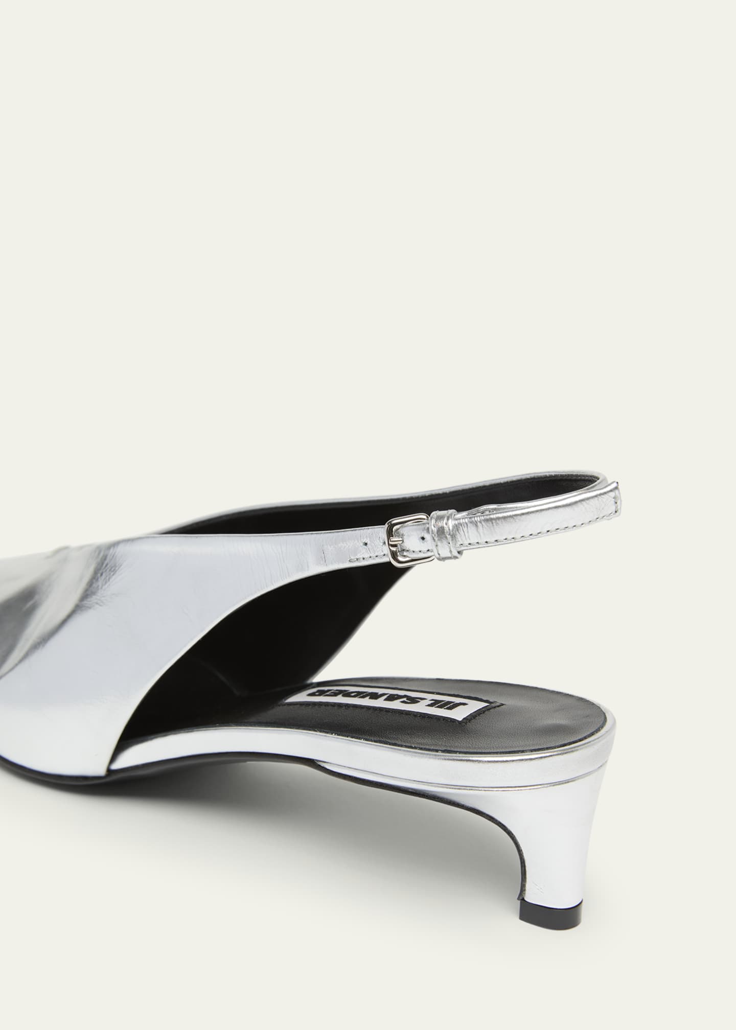 Jil Sander Metallic Slingback Ballerina Pumps Image 3 of 4
