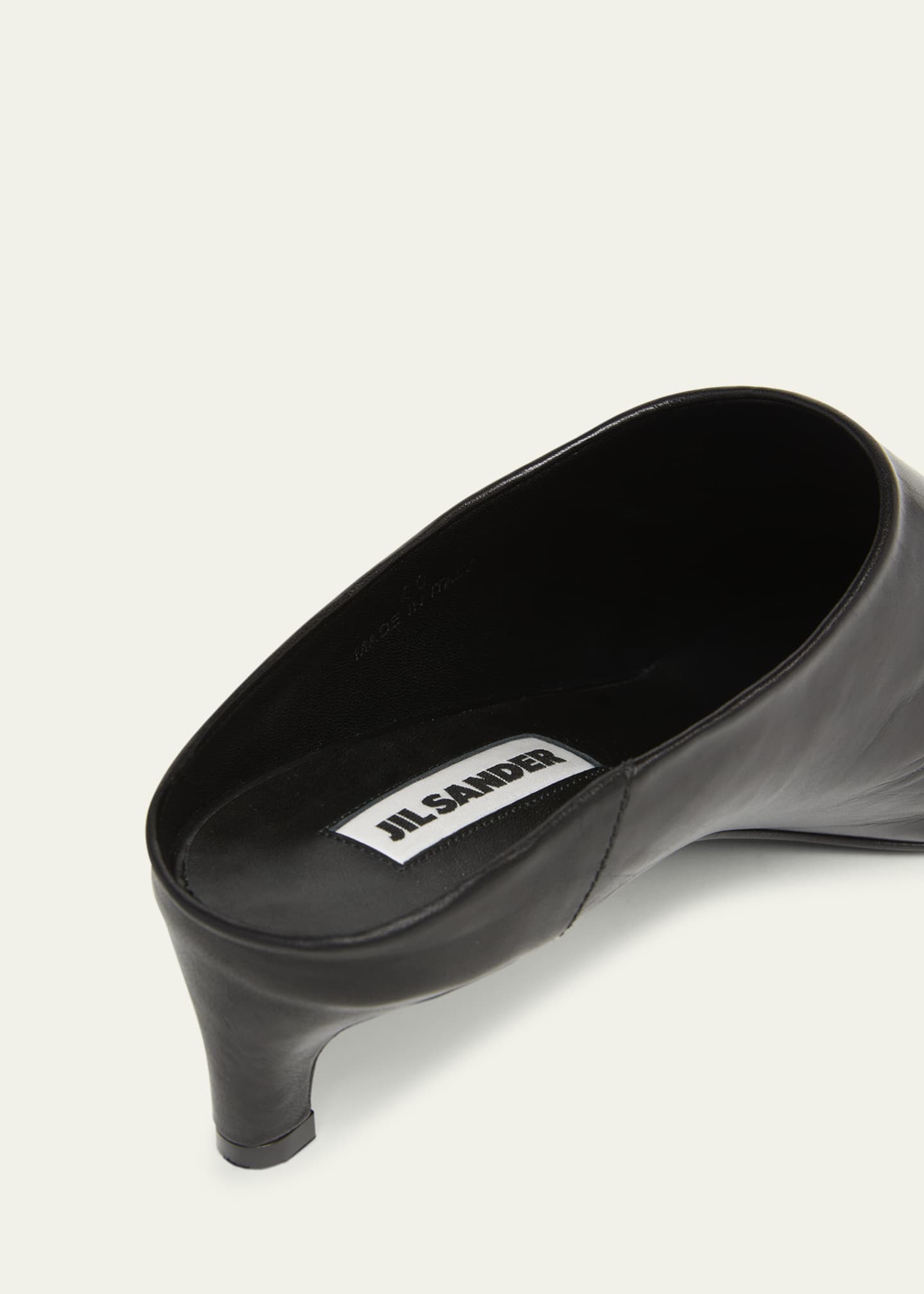 Jil Sander Leather Kitten Mule Pumps Image 3 of 4