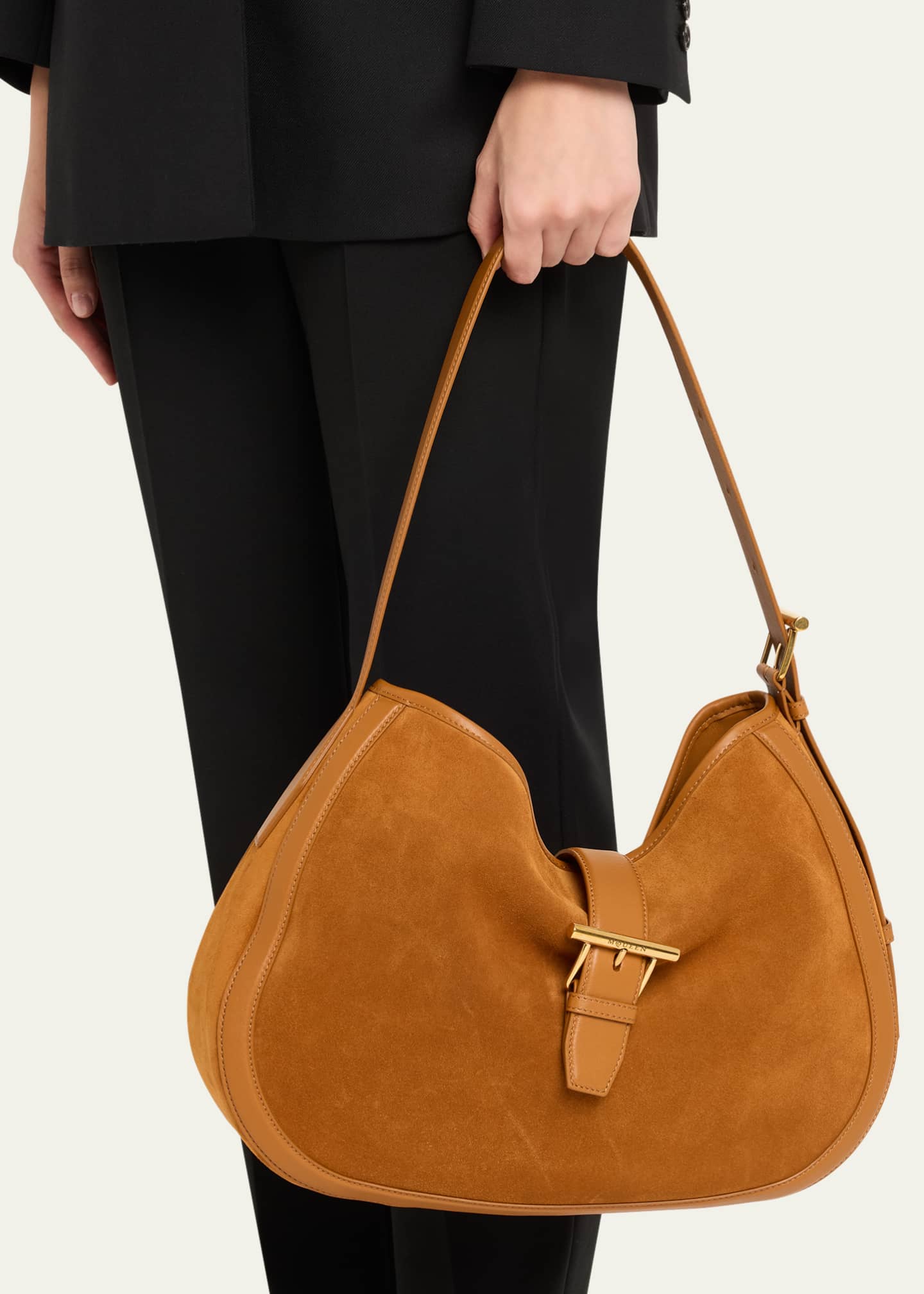 McQueen T-Bar Suede Shoulder Bag Image 2 of 6