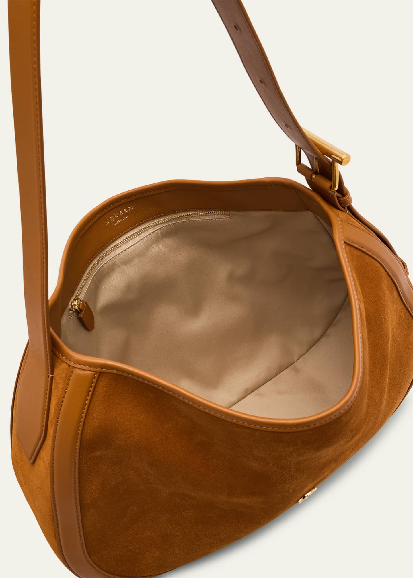McQueen T-Bar Suede Shoulder Bag Image 4 of 6