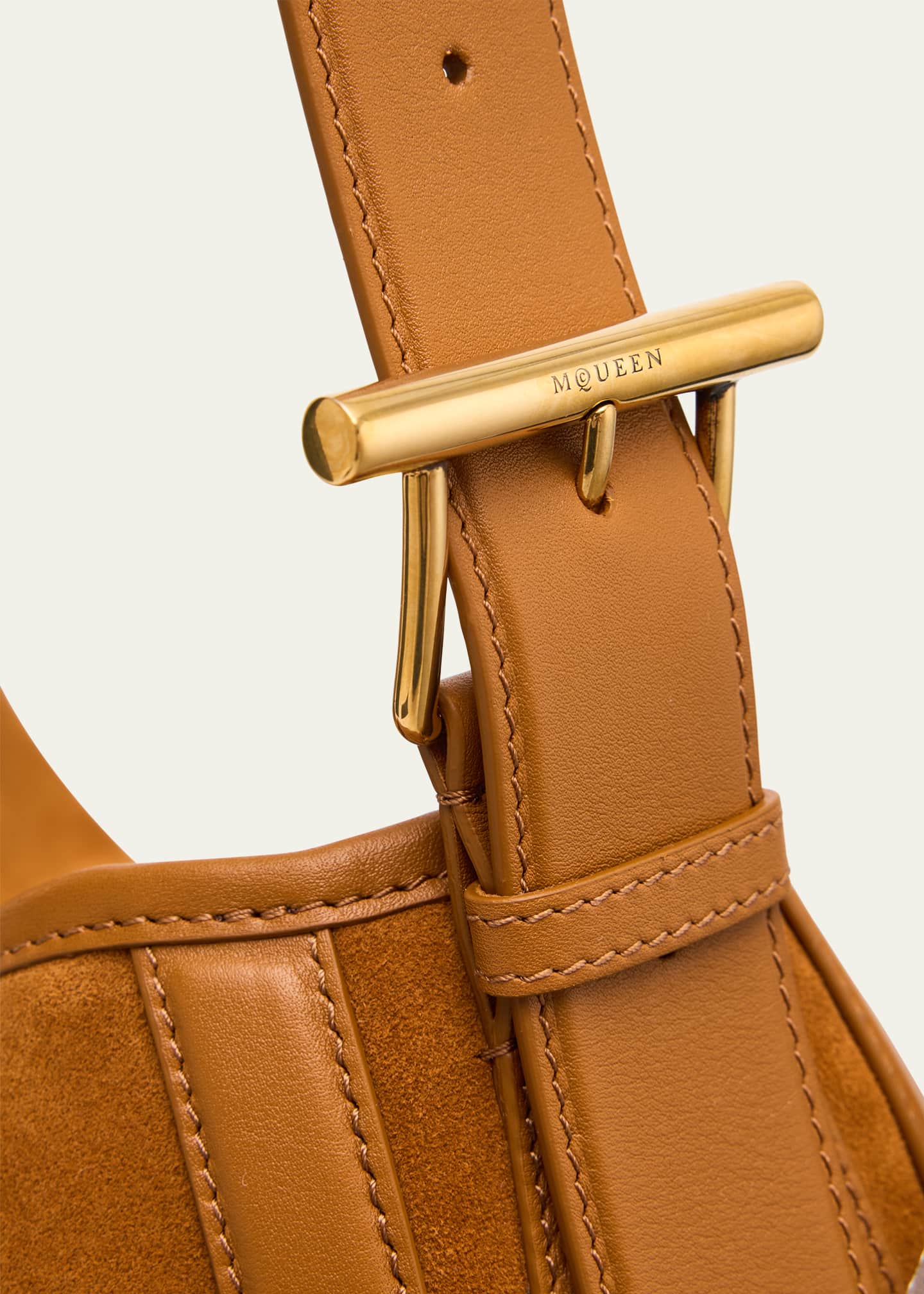 McQueen T-Bar Suede Shoulder Bag Image 6 of 6