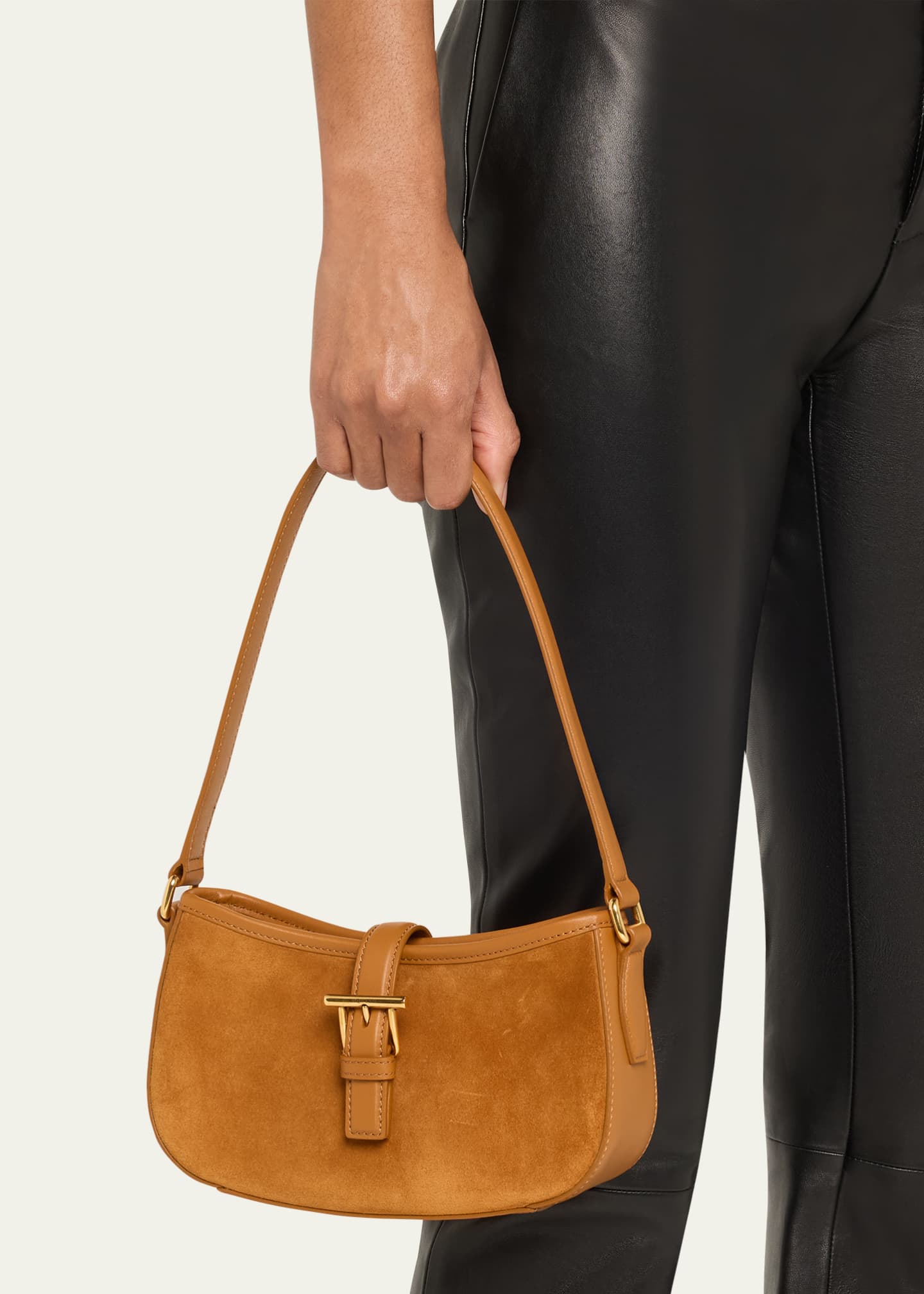 McQueen T-Bar Mini Suede Shoulder Bag Image 2 of 6