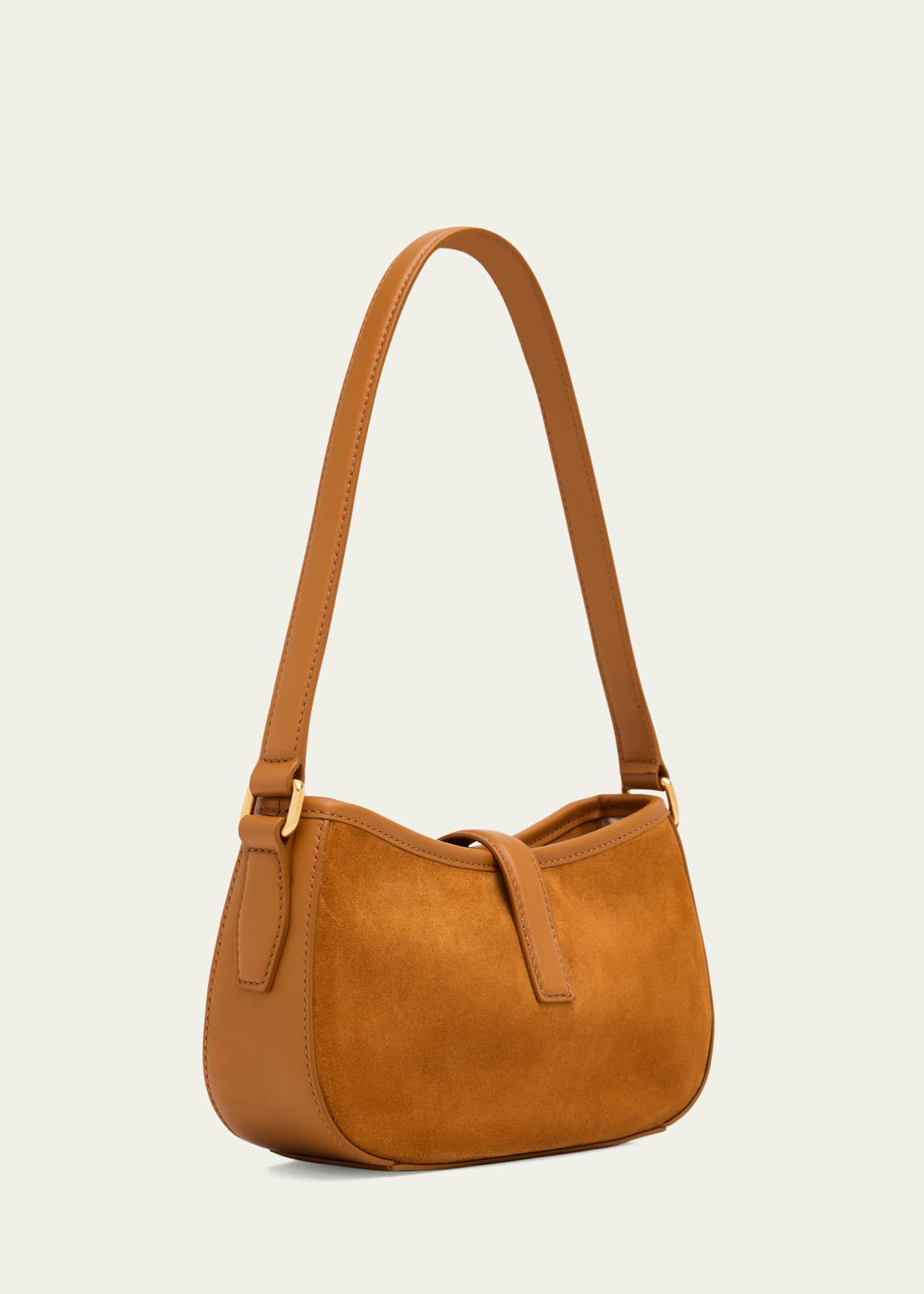 McQueen T-Bar Mini Suede Shoulder Bag Image 3 of 6