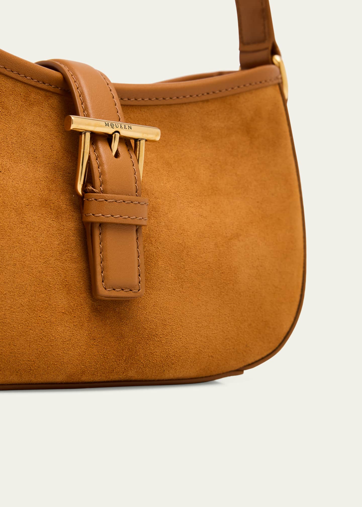 McQueen T-Bar Mini Suede Shoulder Bag Image 6 of 6