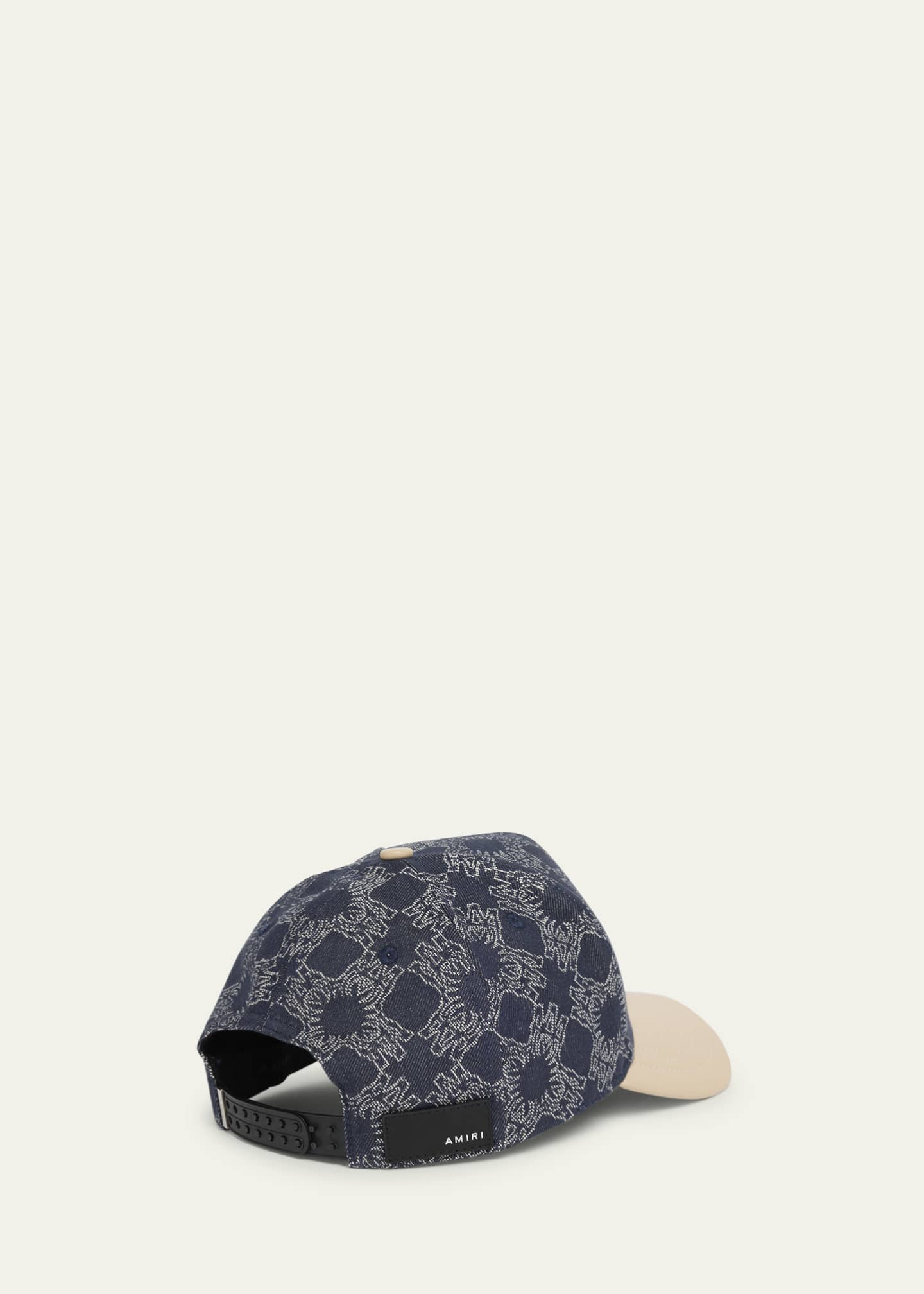 Amiri Men's Denim MA Quad Baseball Cap with Leather Bill Image 2 of 2