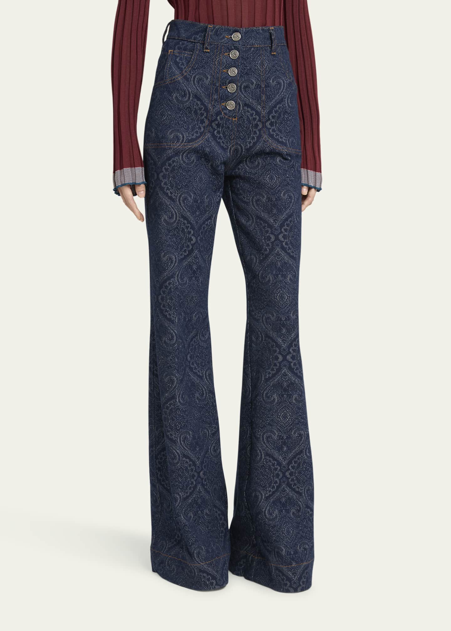 Etro Paisley-Print Flare Jeans Image 4 of 5