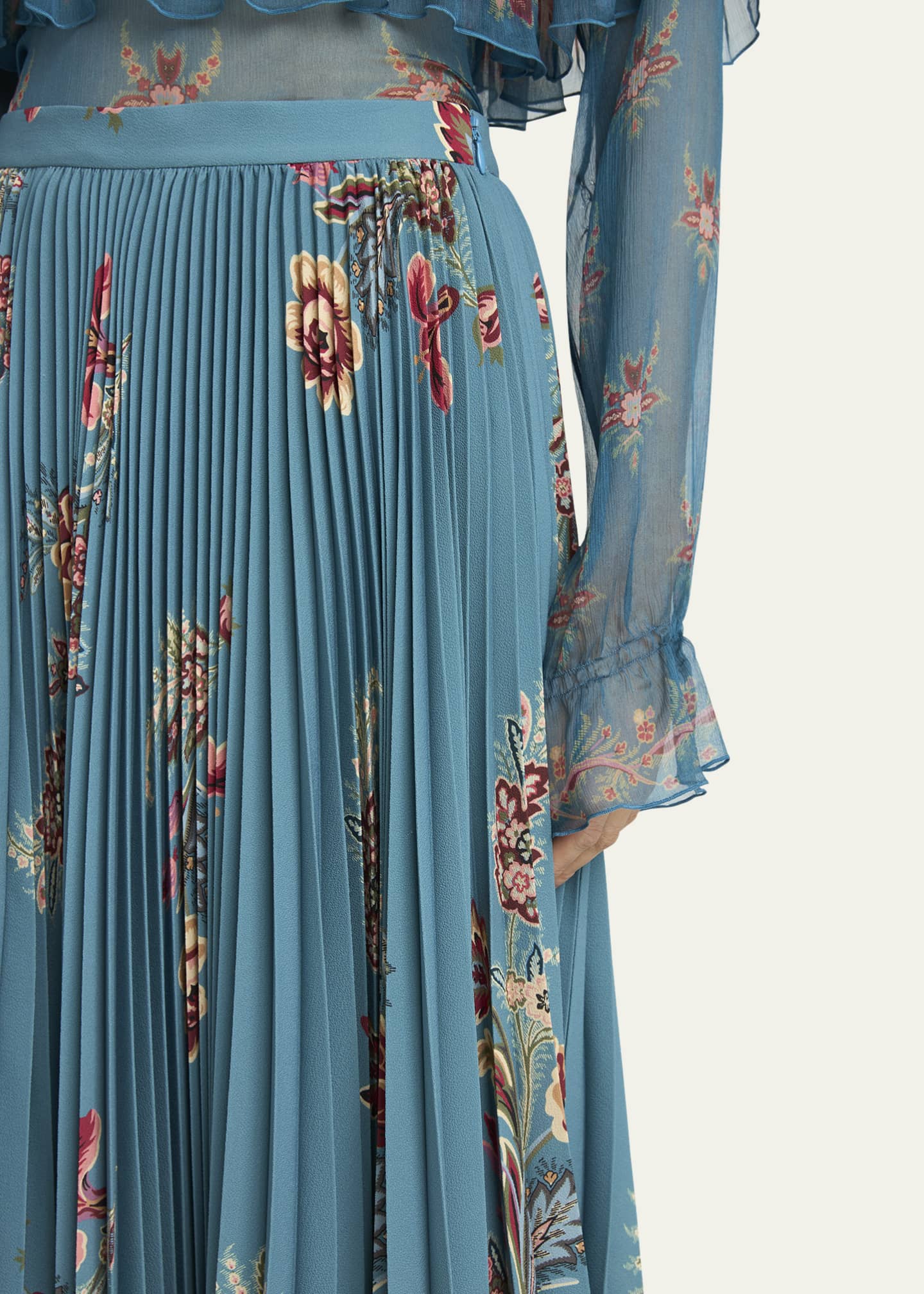 Etro Floral Pleated A-Line Skirt Image 5 of 5