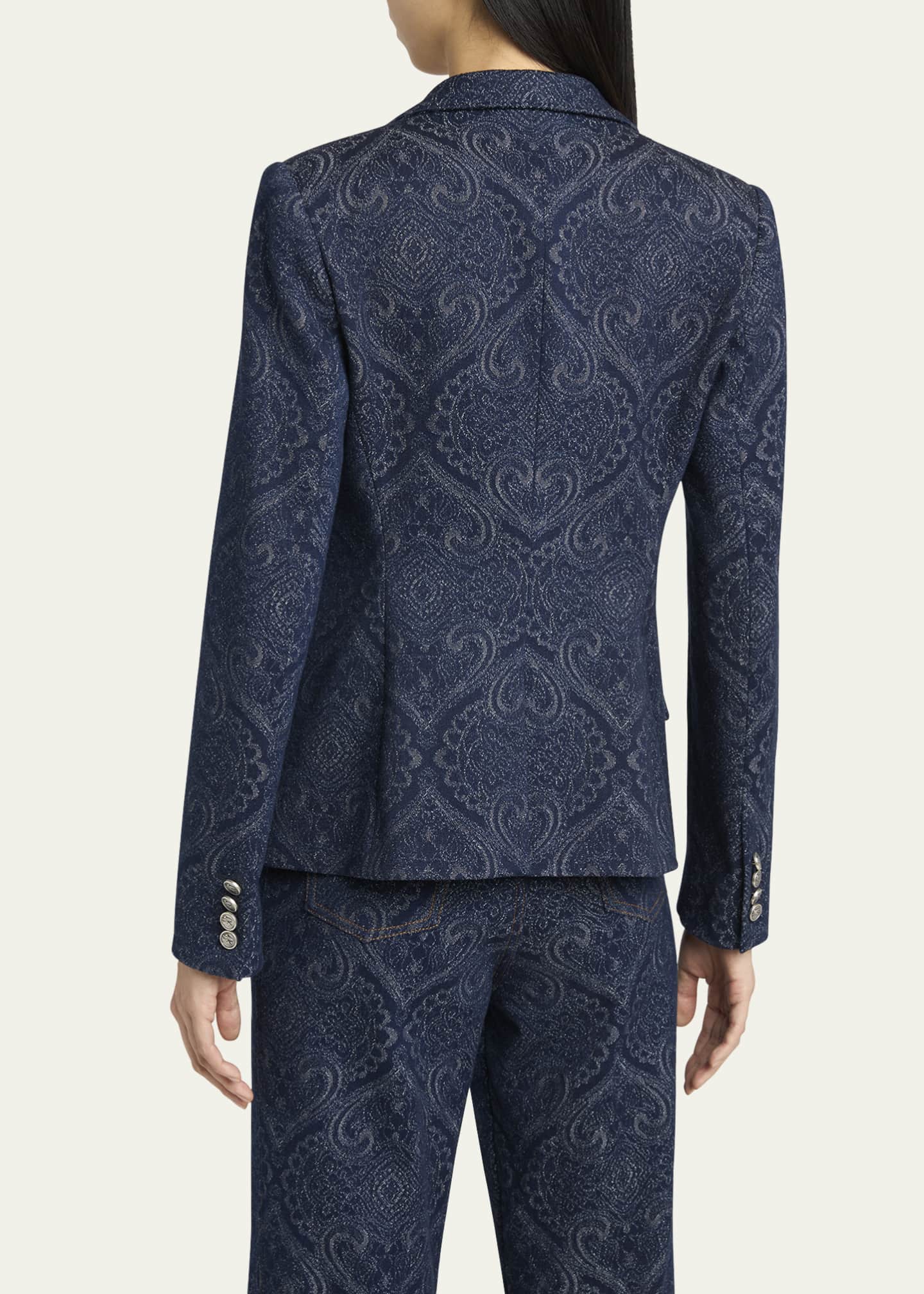Etro Paisley-Print Denim Blazer Image 3 of 5