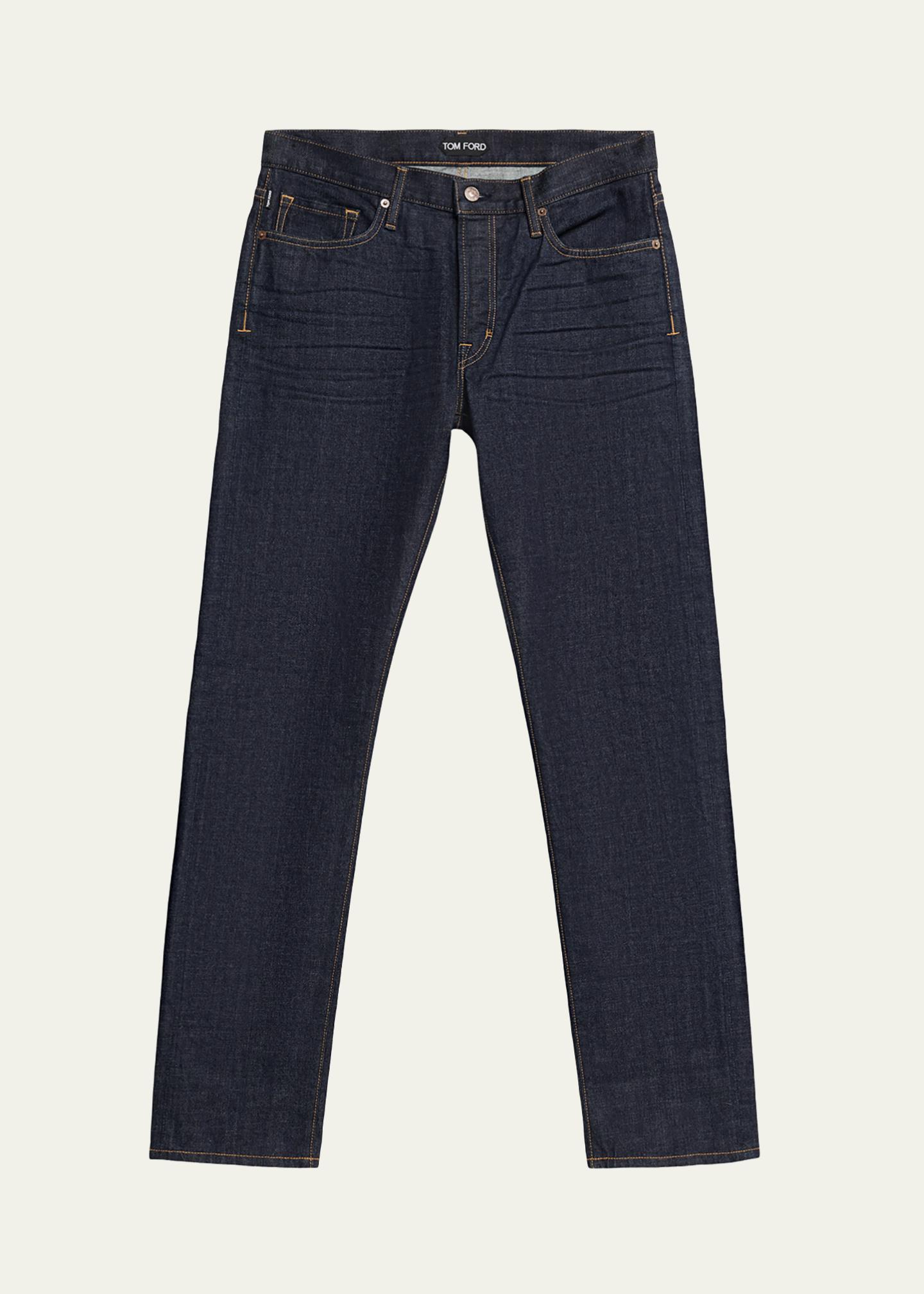 TOM FORD Men's Dark Rinse Selvedge Straight-Fit Jeans - Bergdorf