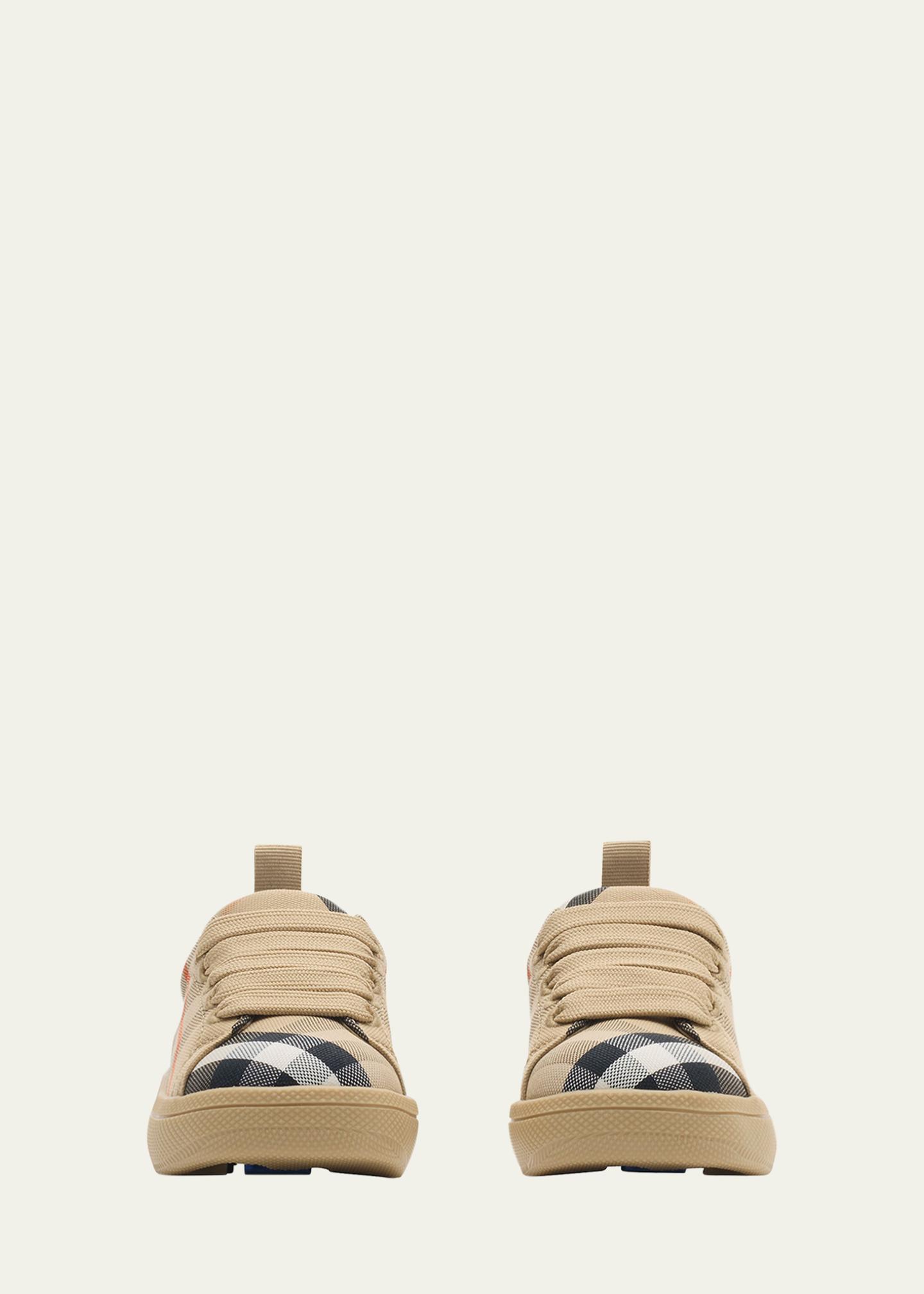 Burberry Kid's Cambridge Check Cotton Sneakers, Baby/Toddler