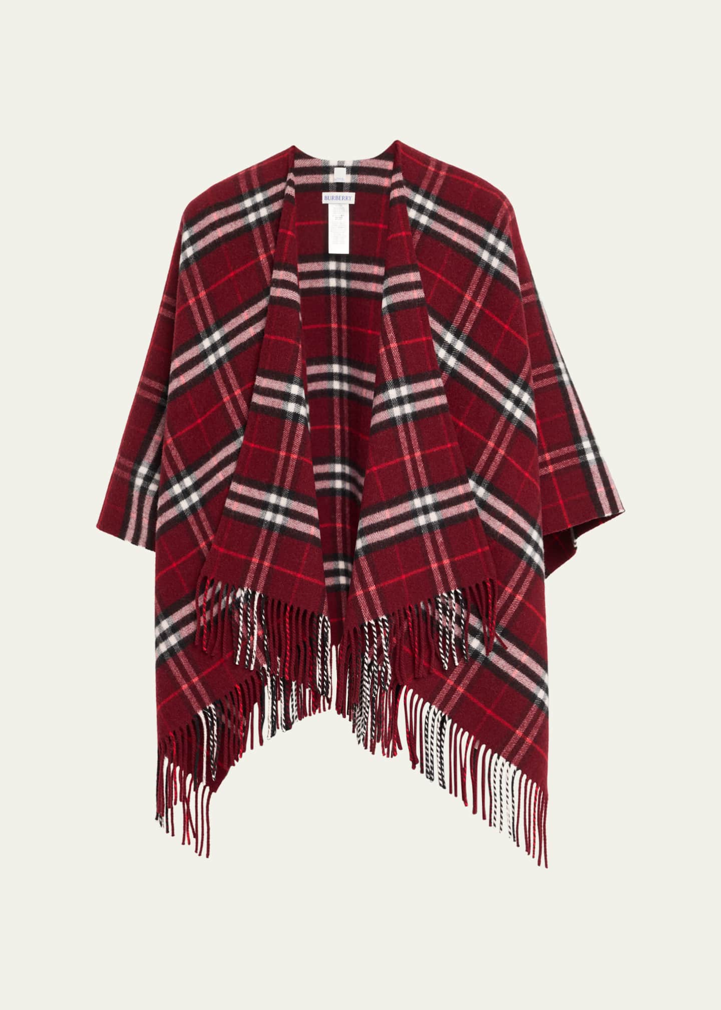Burberry Charlotte Check Wool Cashmere Cape - Bergdorf Goodman