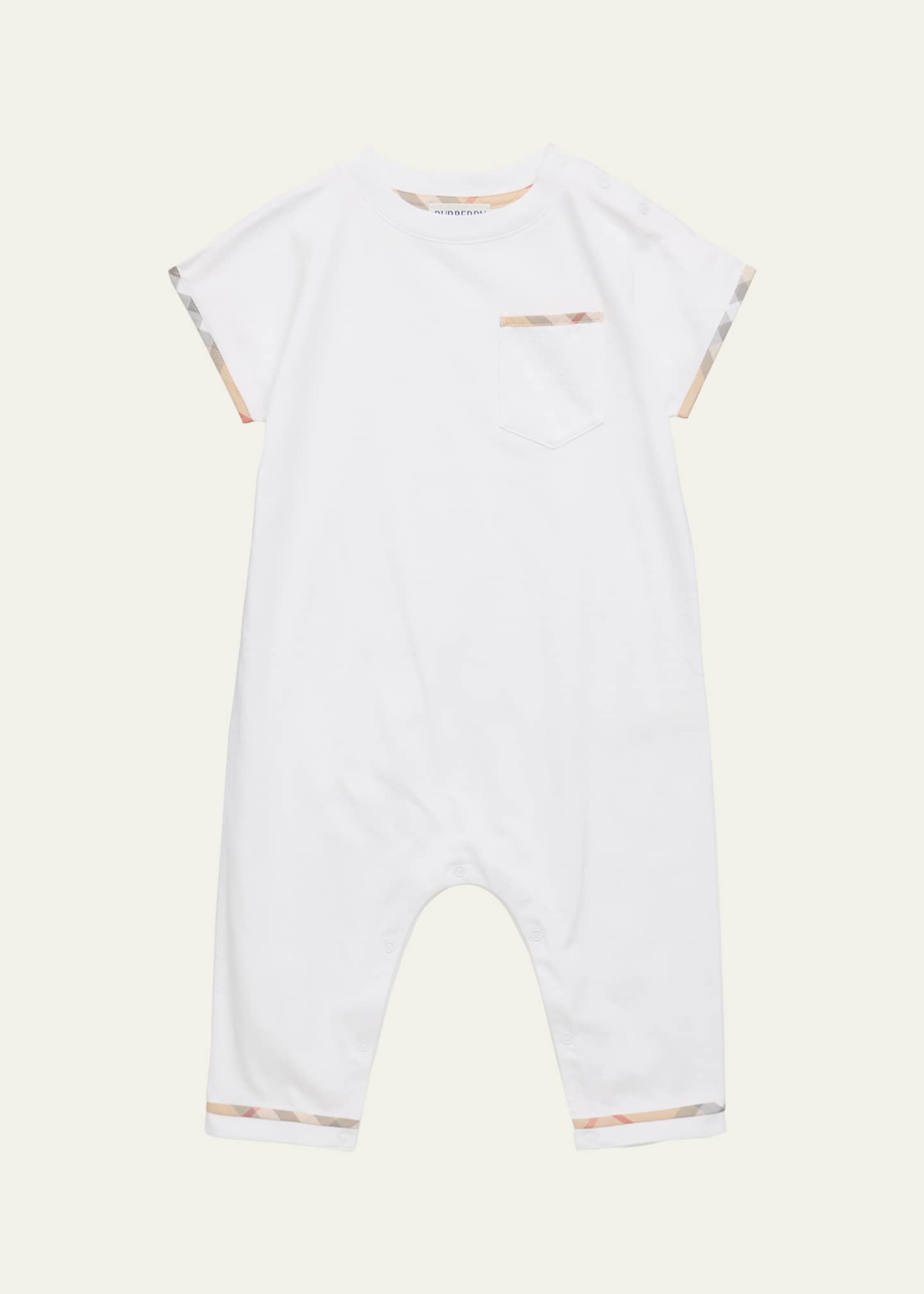 Burberry Boy's Jensen Cotton Jersey Playsuit, Size Newborn-18M Image 1 of 3