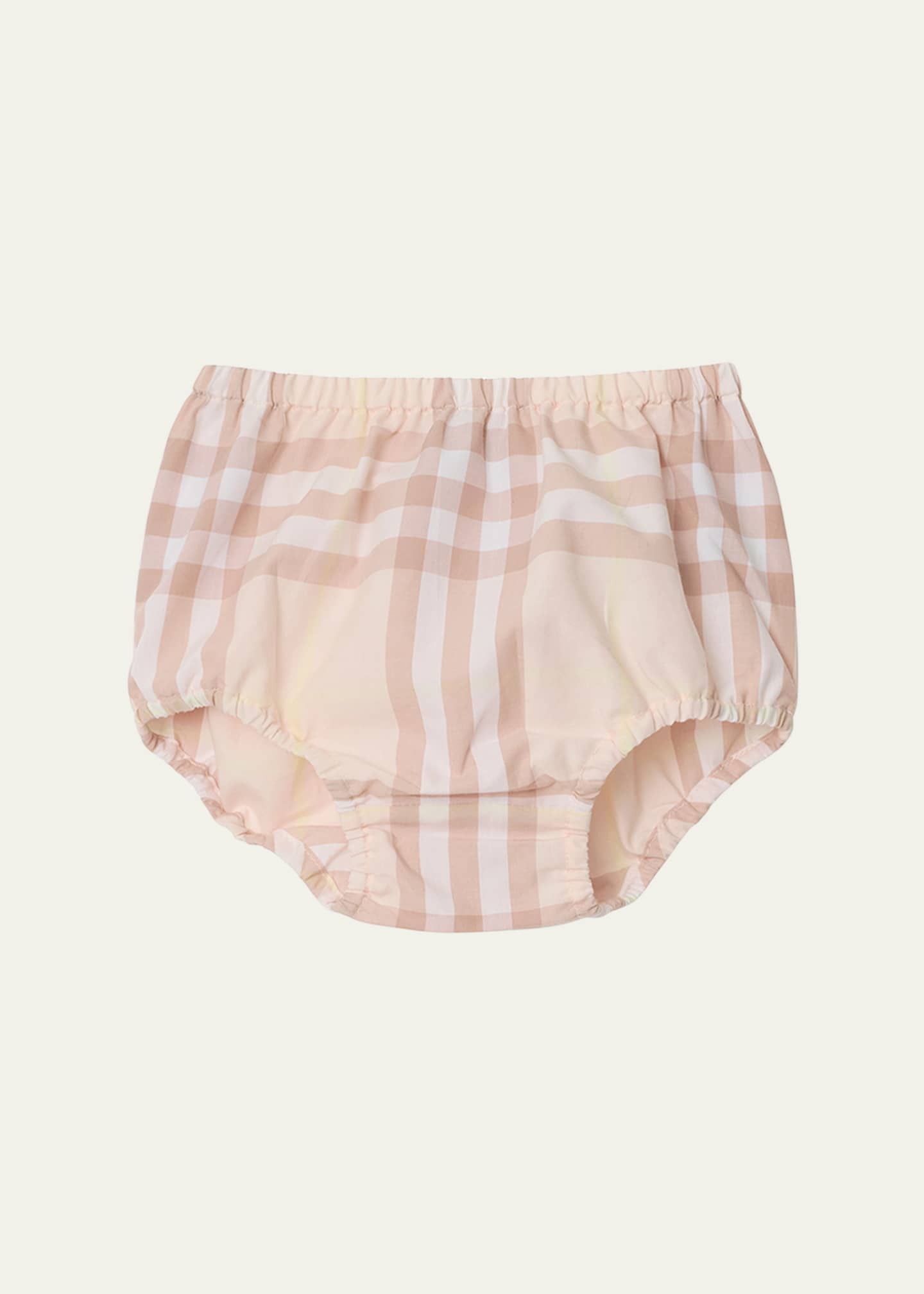 Burberry Girl's Geraldine Cotton Poplin Check Dress & Bloomers, Size Newborn-18M Image 4 of 5