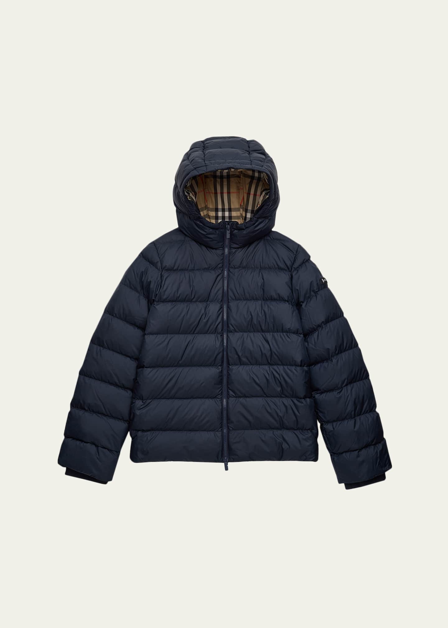 Burberry Boy's Juno Nylon Puffer Down Coat, Size Newborn-10