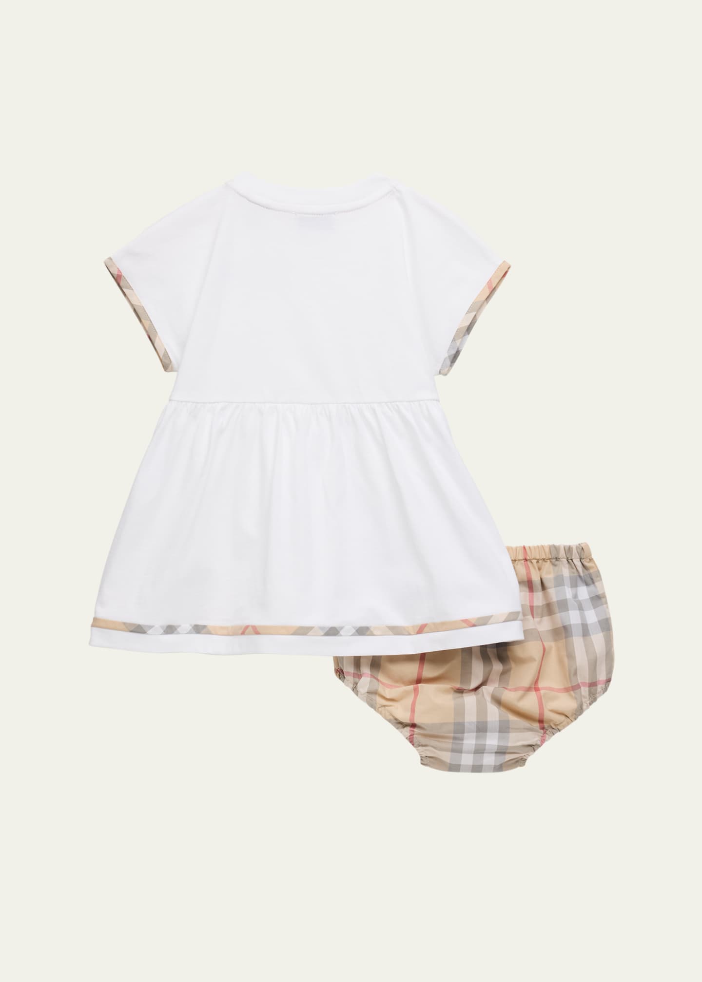 Burberry Girl's Lea Check Short-Sleeve Dress & Bloomers, Size Newborn-18M Image 2 of 3