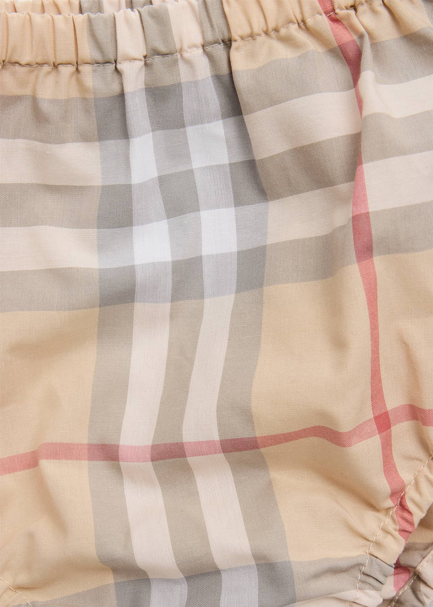 Burberry Girl's Lea Check Short-Sleeve Dress & Bloomers, Size Newborn-18M Image 3 of 3