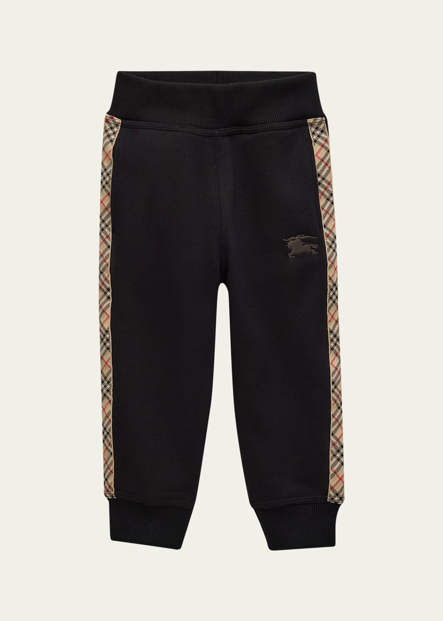 Burberry Boy's Jackson Check Tape Jog Pants, Size Newborn-14 Image 1 of 3
