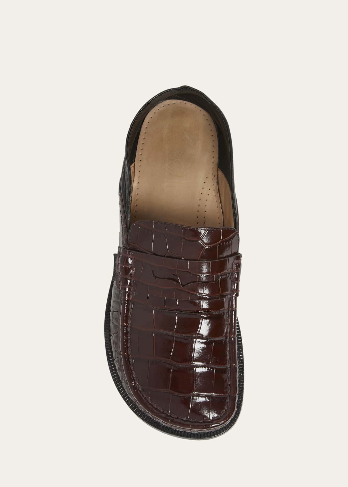 Loewe Men's Campo Croc-Effect Collapsible-Back Loafers - Bergdorf