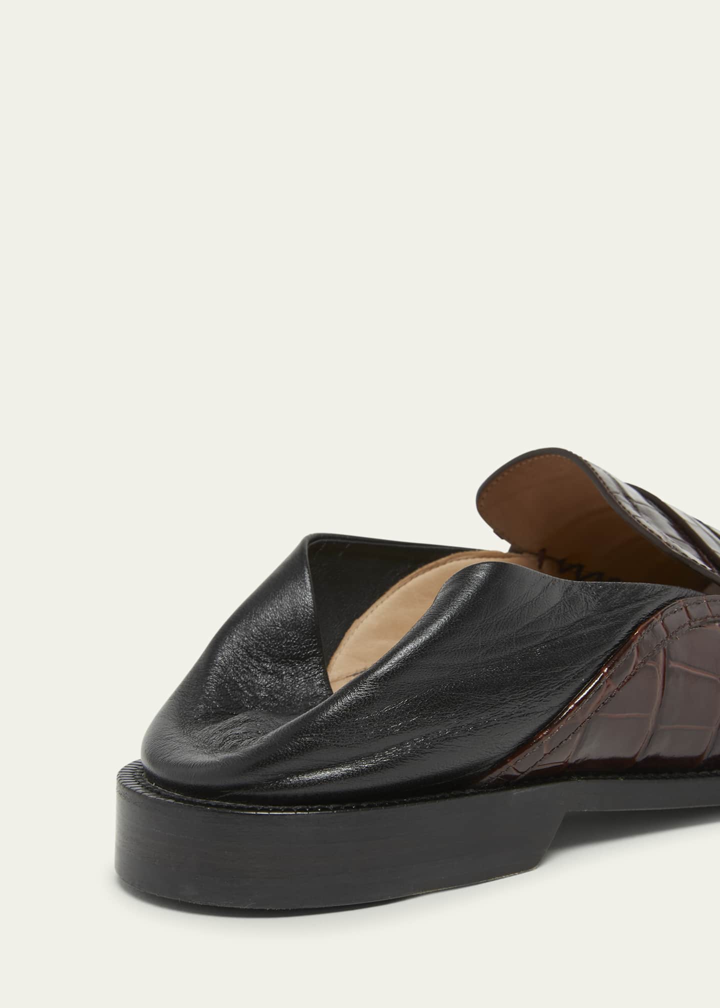 Loewe Men's Campo Croc-Effect Collapsible-Back Loafers - Bergdorf
