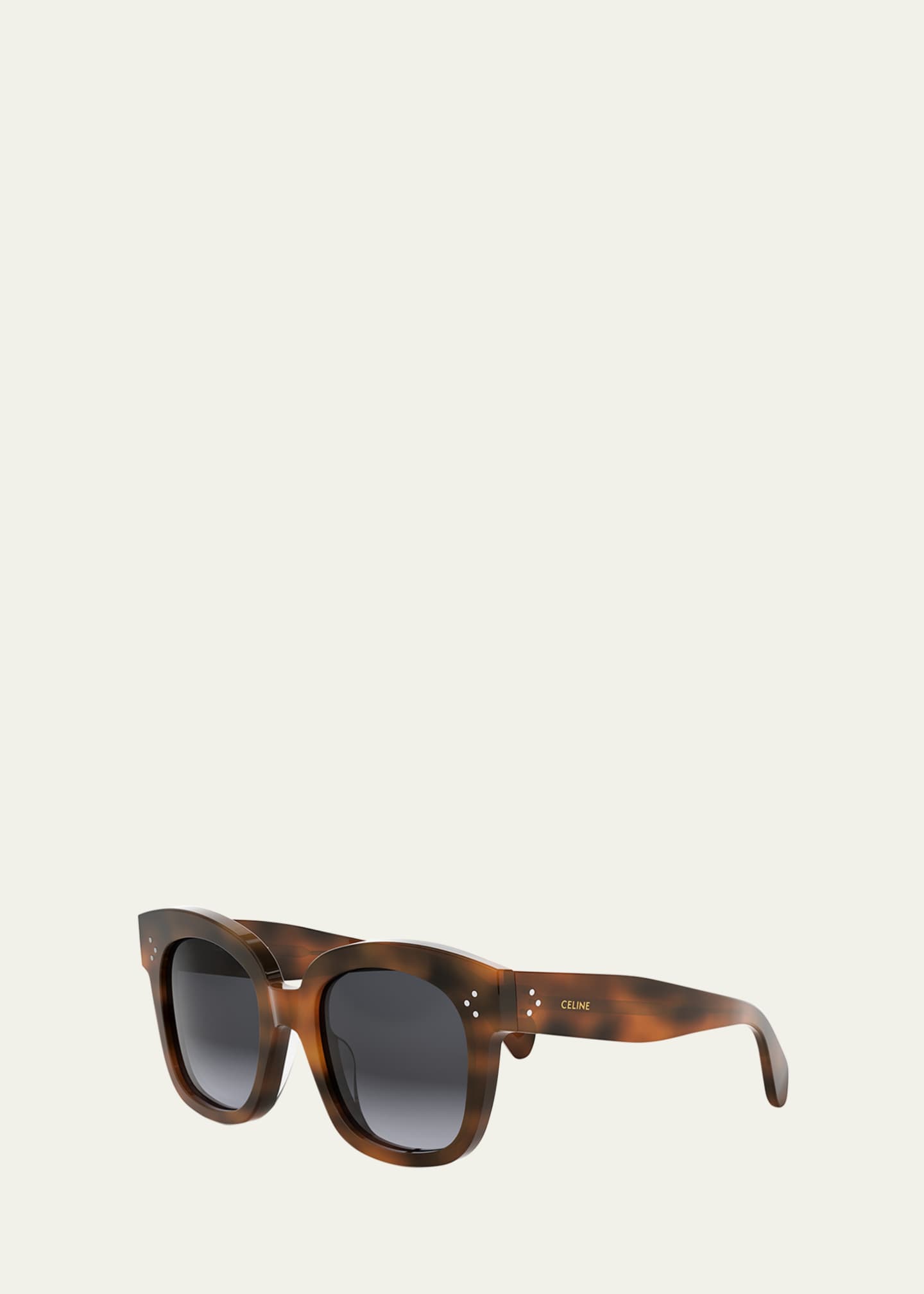 CELINE トータスシェル ラウンドサングラス Celine 3 Dots Havana Acetate Square Sunglasses - Bergdorf Goodman