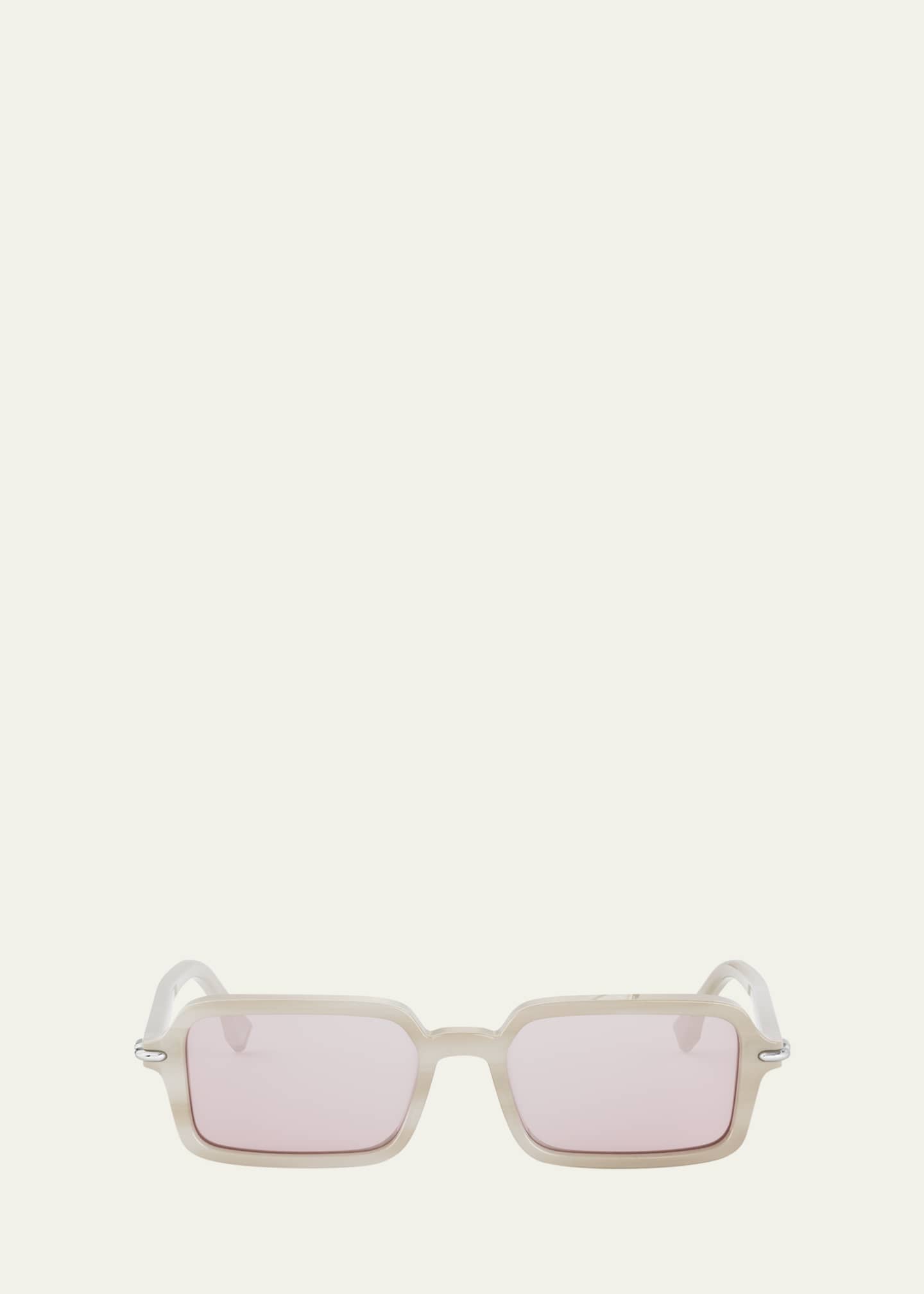 Fendi ラージフレーム サングラス FENDI EYEWEAR Selleria rectangle-frame acetate sunglasses | NET-A