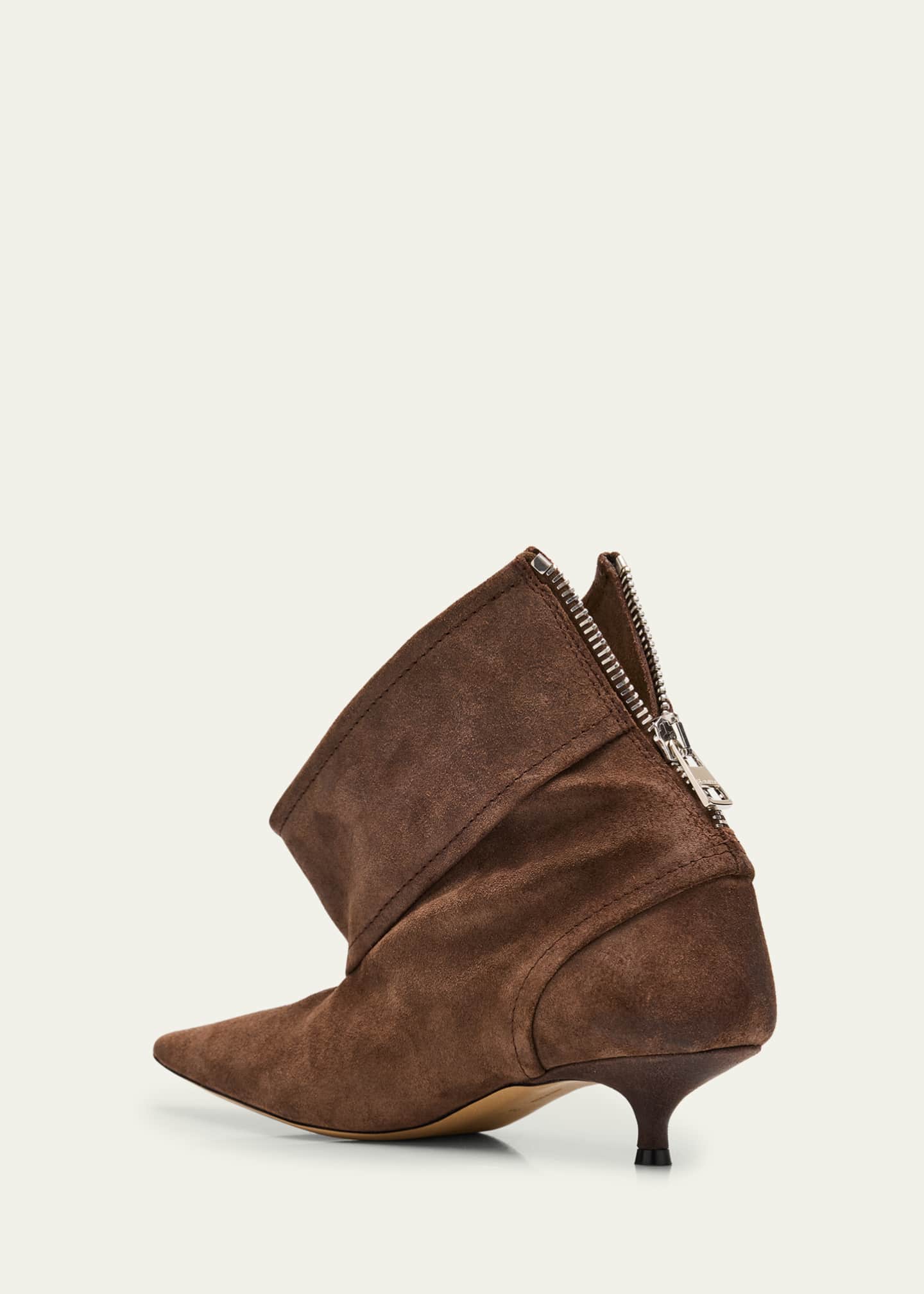 JW Anderson Biker Suede Kitten-Heel Booties Image 2 of 4