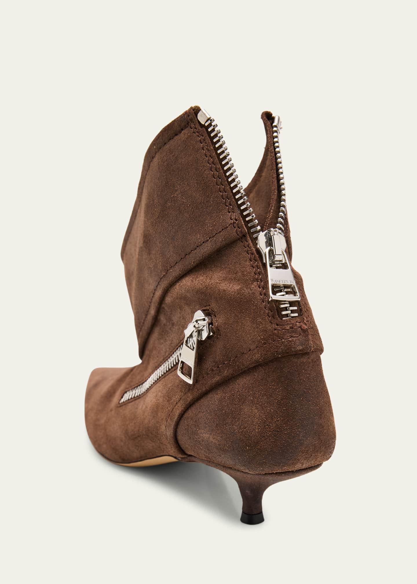 JW Anderson Biker Suede Kitten-Heel Booties Image 3 of 4