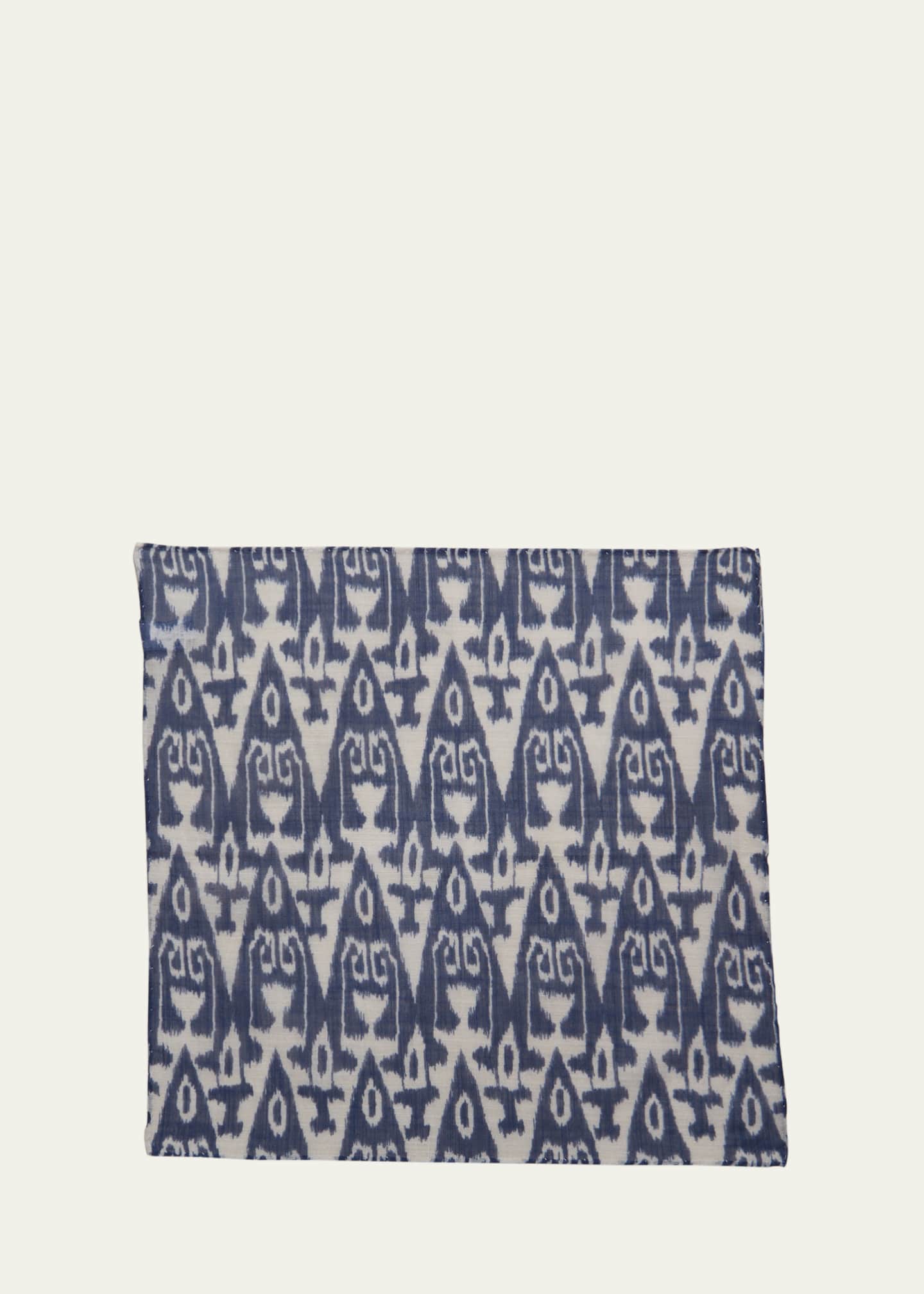 Anderson & Sheppard Men's Cotton Ikat Pocket Square