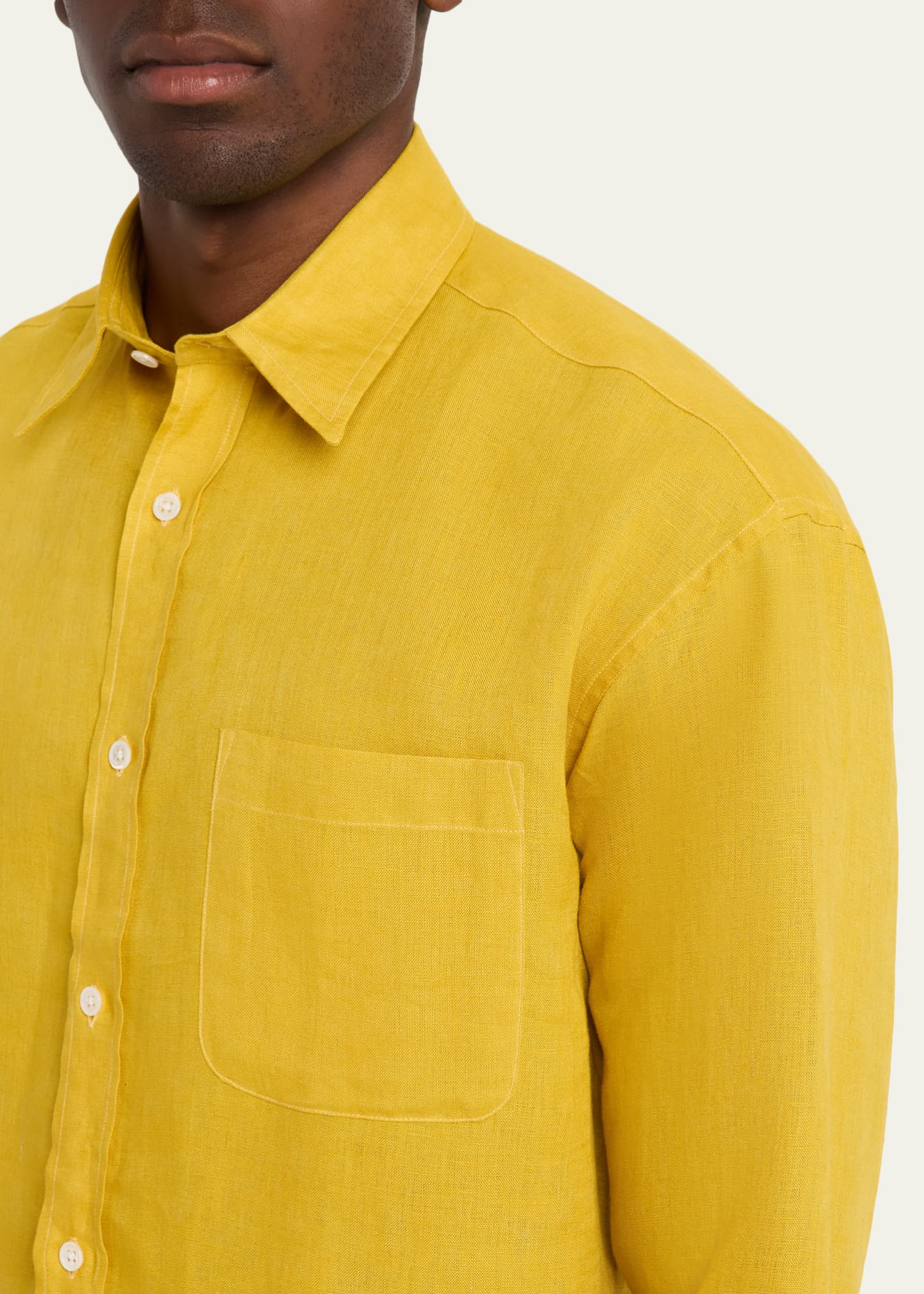 Anderson & Sheppard Men's Long-Sleeve Linen Shirt Image 5 of 5
