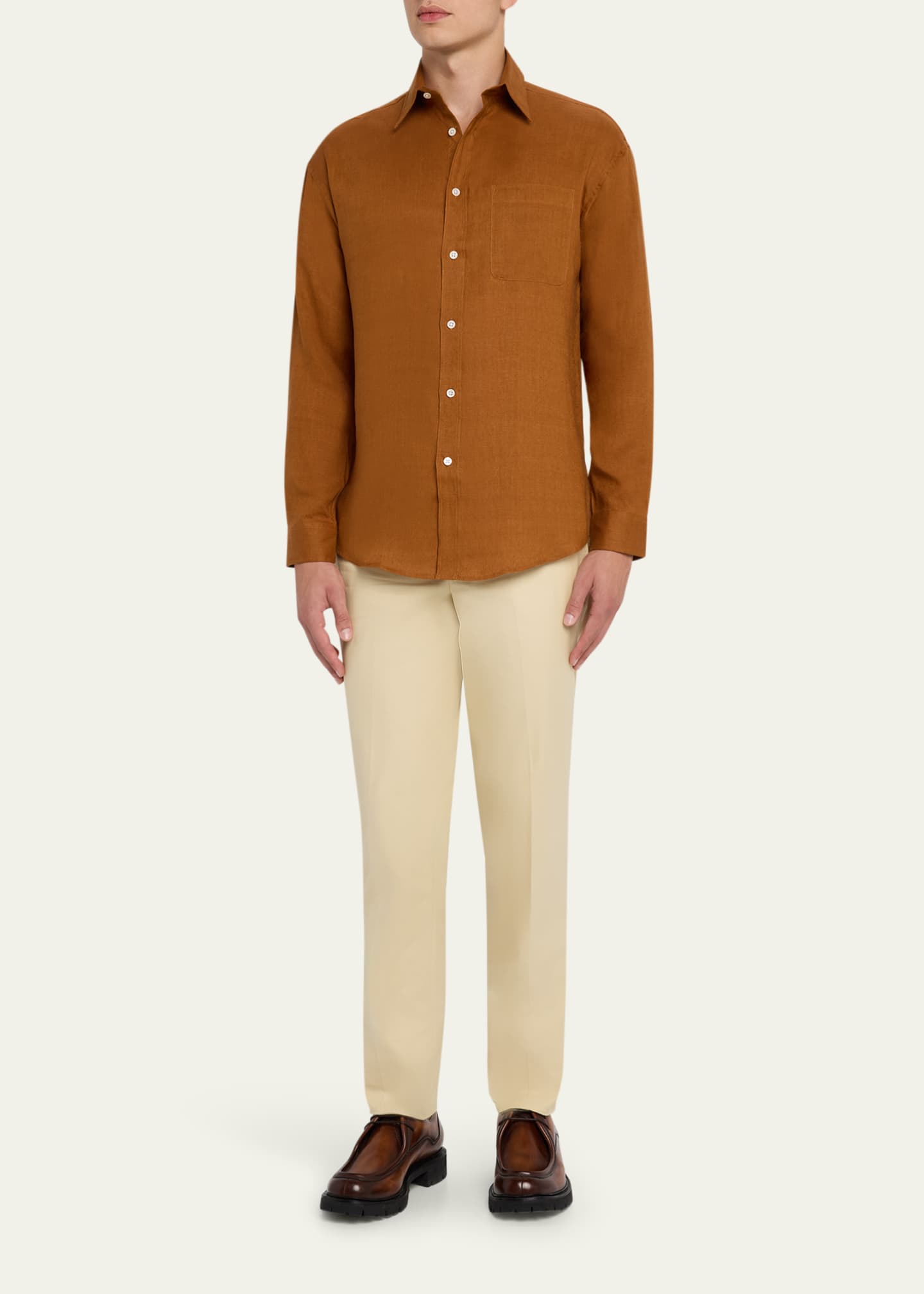 Anderson & Sheppard Men's Style One Flat-Front Trousers Image 2 of 5