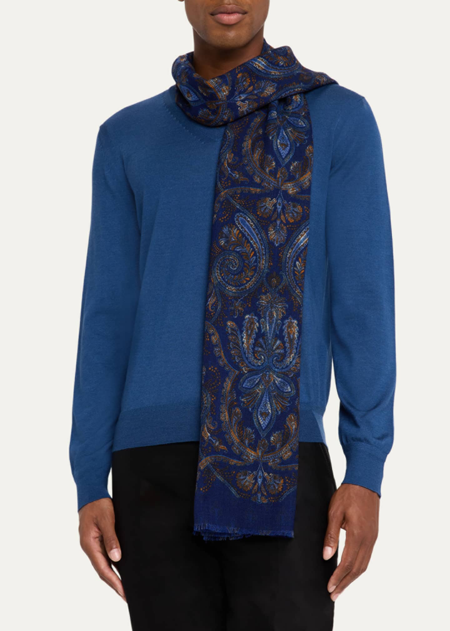 Anderson & Sheppard Soft Woollen Print Scarf Image 3 of 4