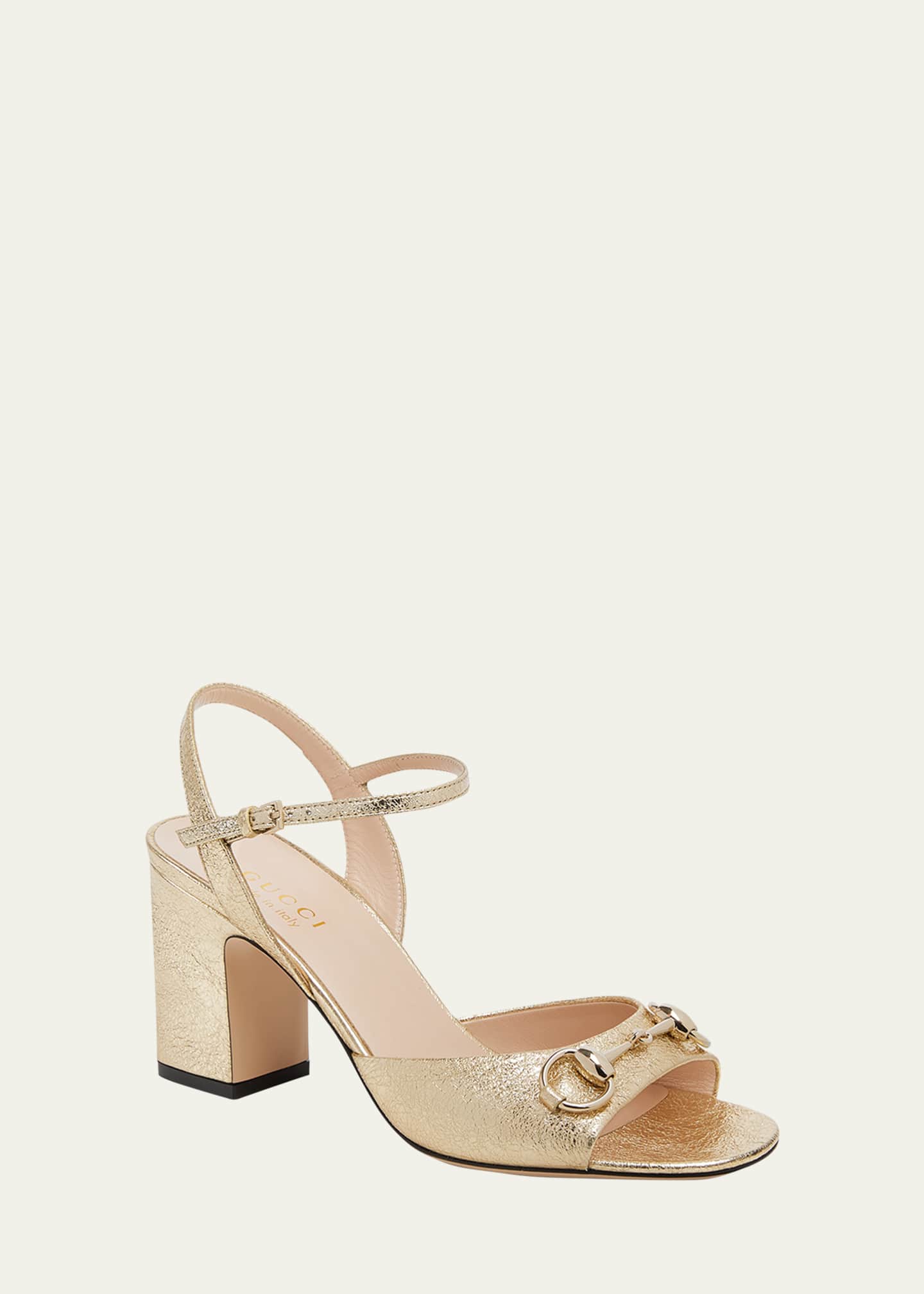 Gucci Metallic Galassia Lady Horsebit Sandals Image 2 of 5