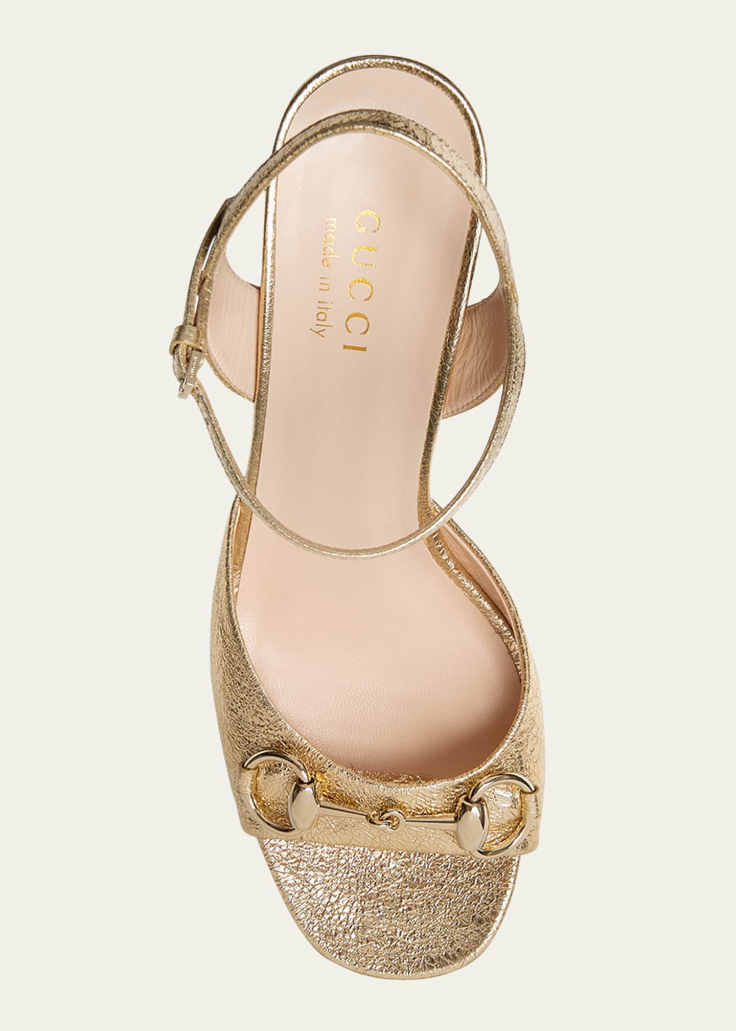 Gucci Metallic Galassia Lady Horsebit Sandals Image 5 of 5