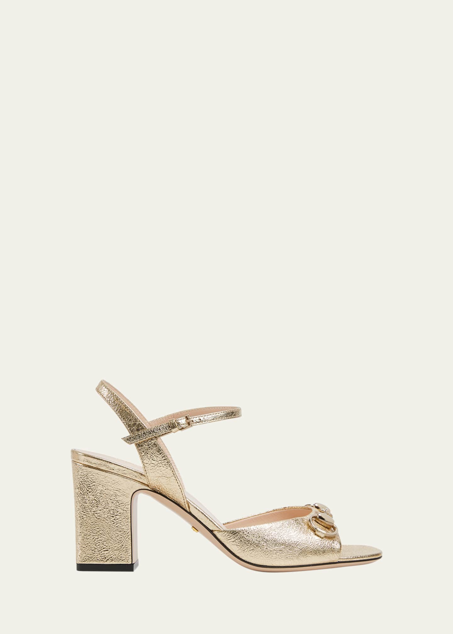 Gucci Metallic Galassia Lady Horsebit Sandals Image 1 of 5