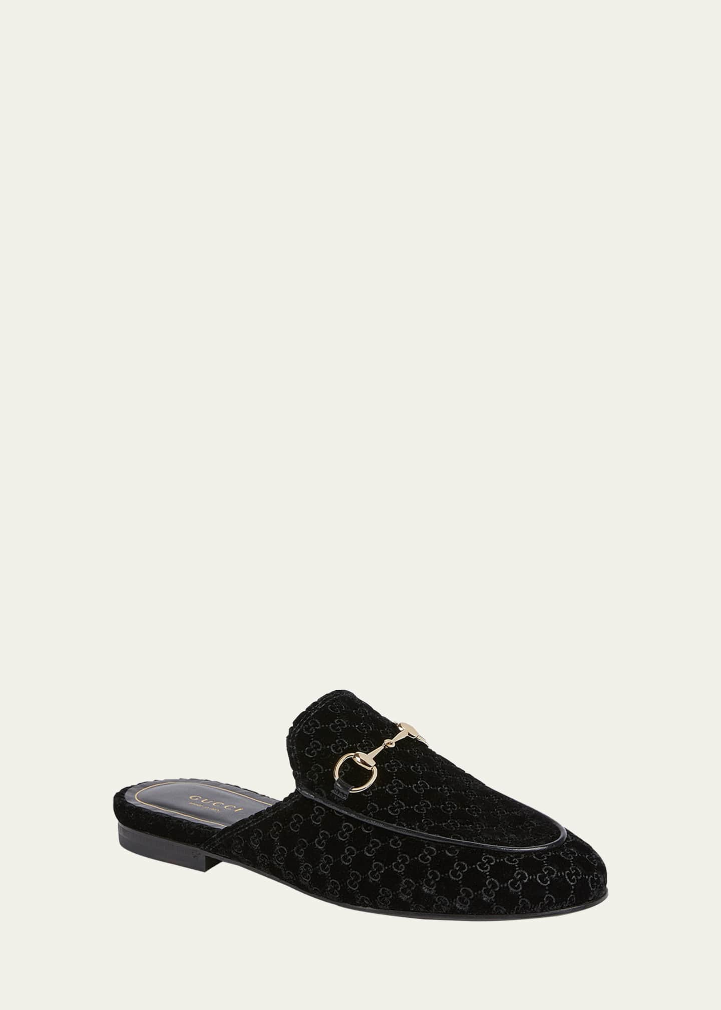 Gucci Nady Mini GG Velvet Princetown Mules - Bergdorf Goodman