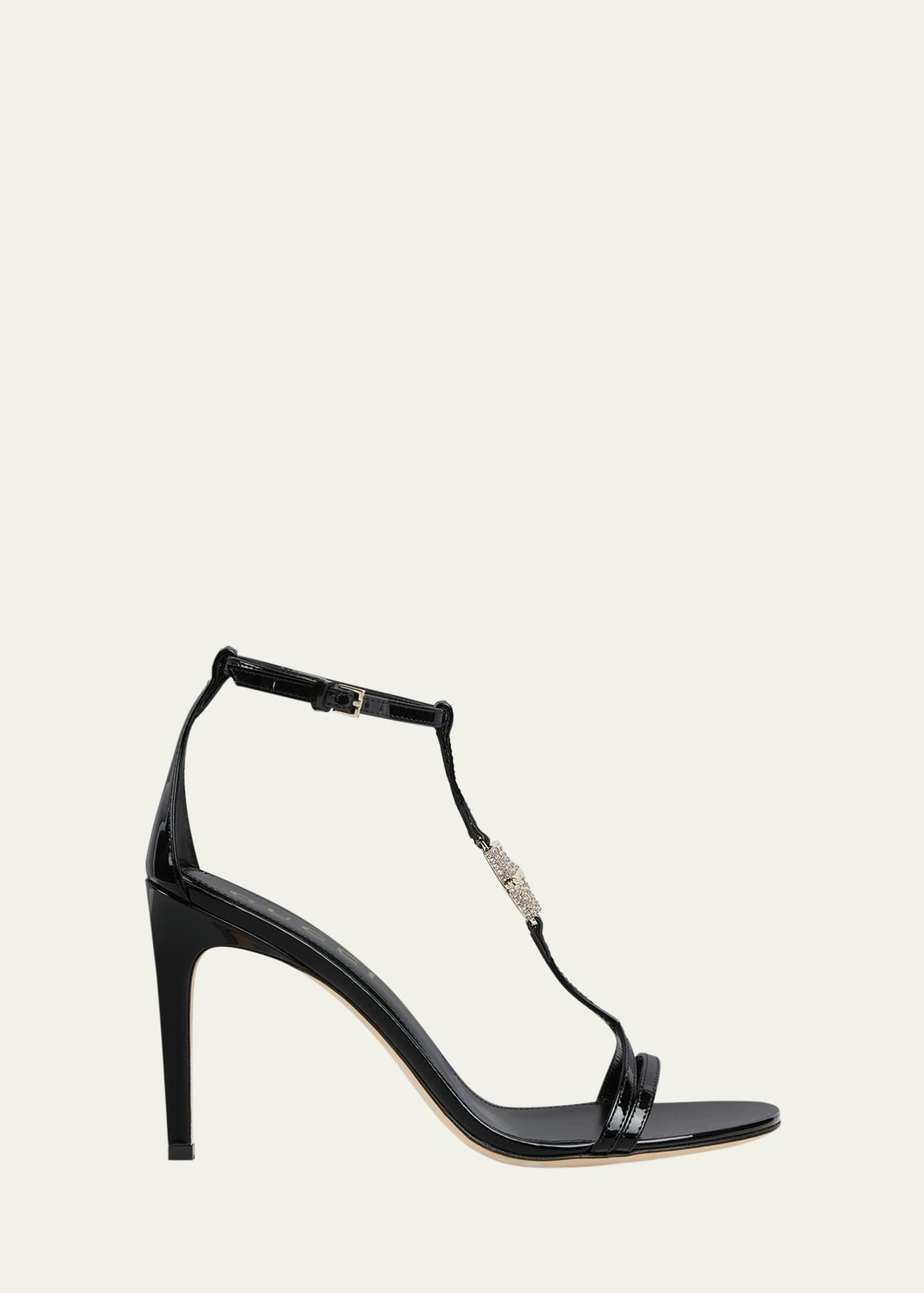Gucci Vernice Crystal New Bamboo Sandals