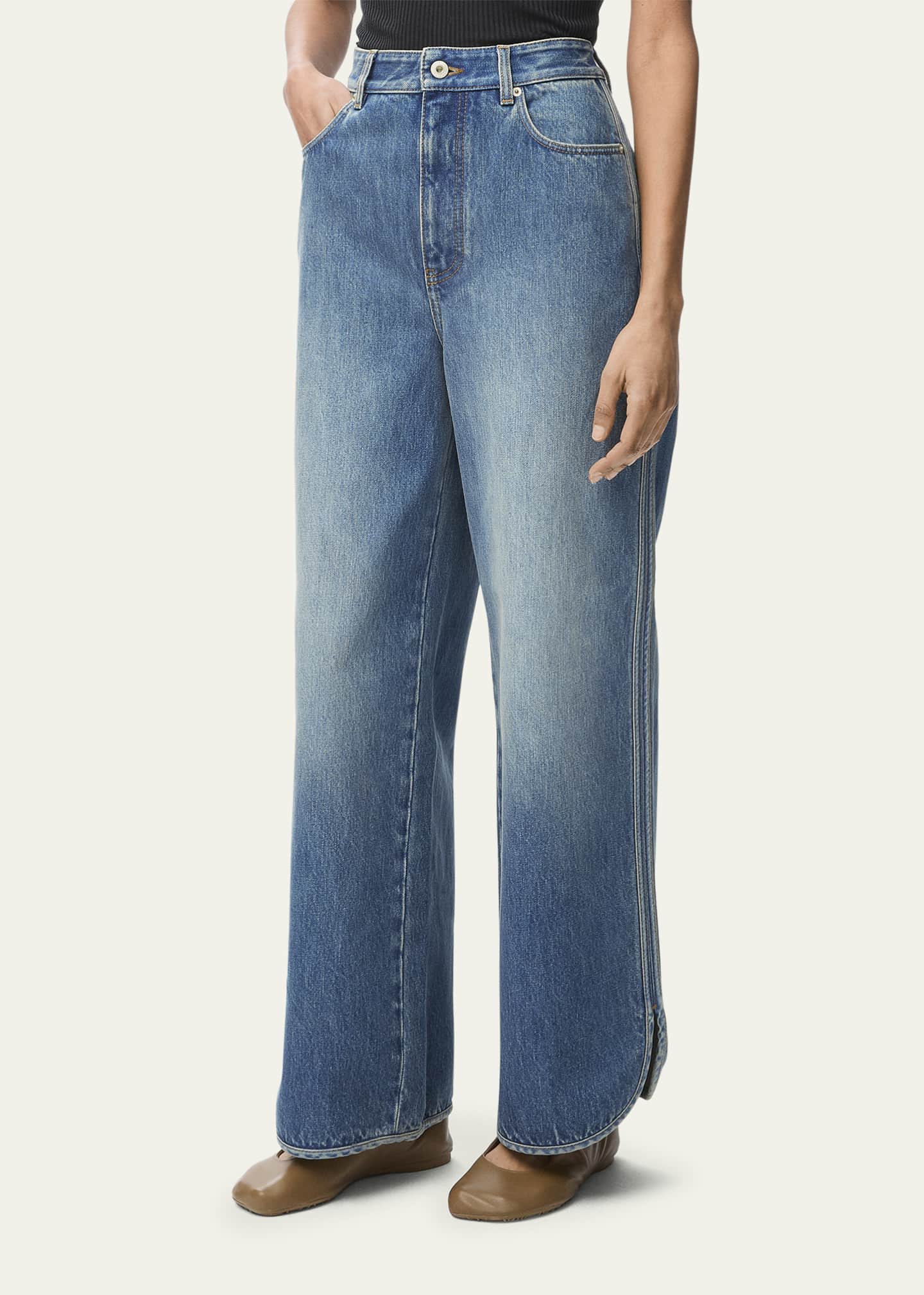 Loewe Rounded Hem Wide-Leg Jeans Image 3 of 4