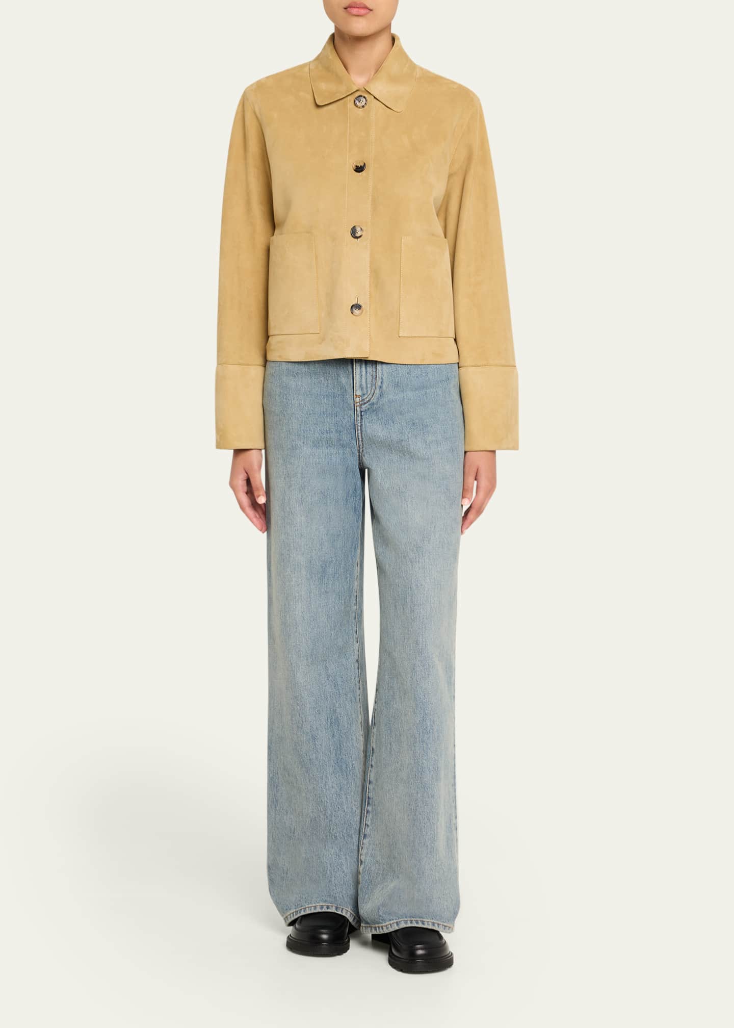 Loewe Cropped Boxy Suede Jacket Image 2 of 5