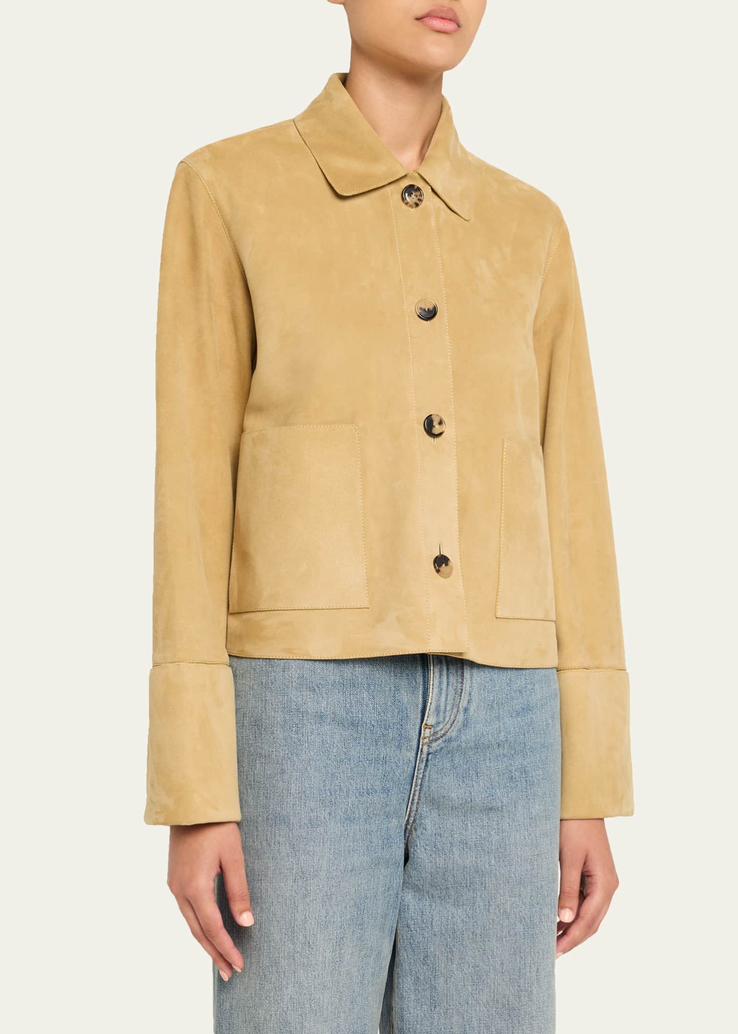 Loewe Cropped Boxy Suede Jacket Image 4 of 5