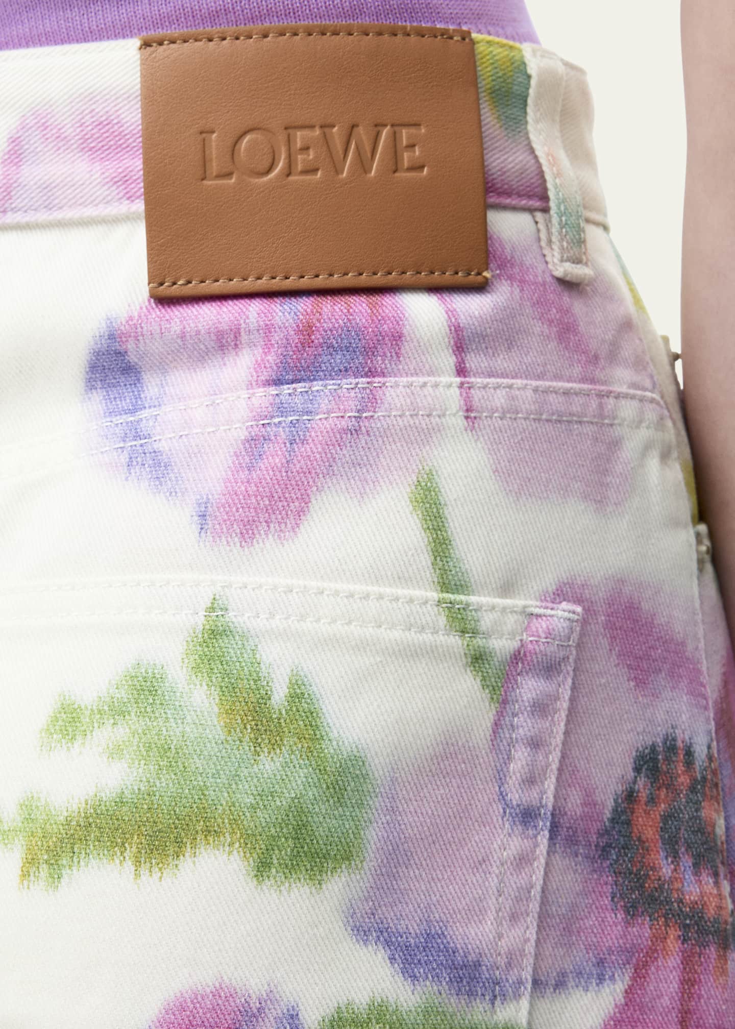 Loewe Floral-Print Wide-Leg Jeans Image 4 of 4