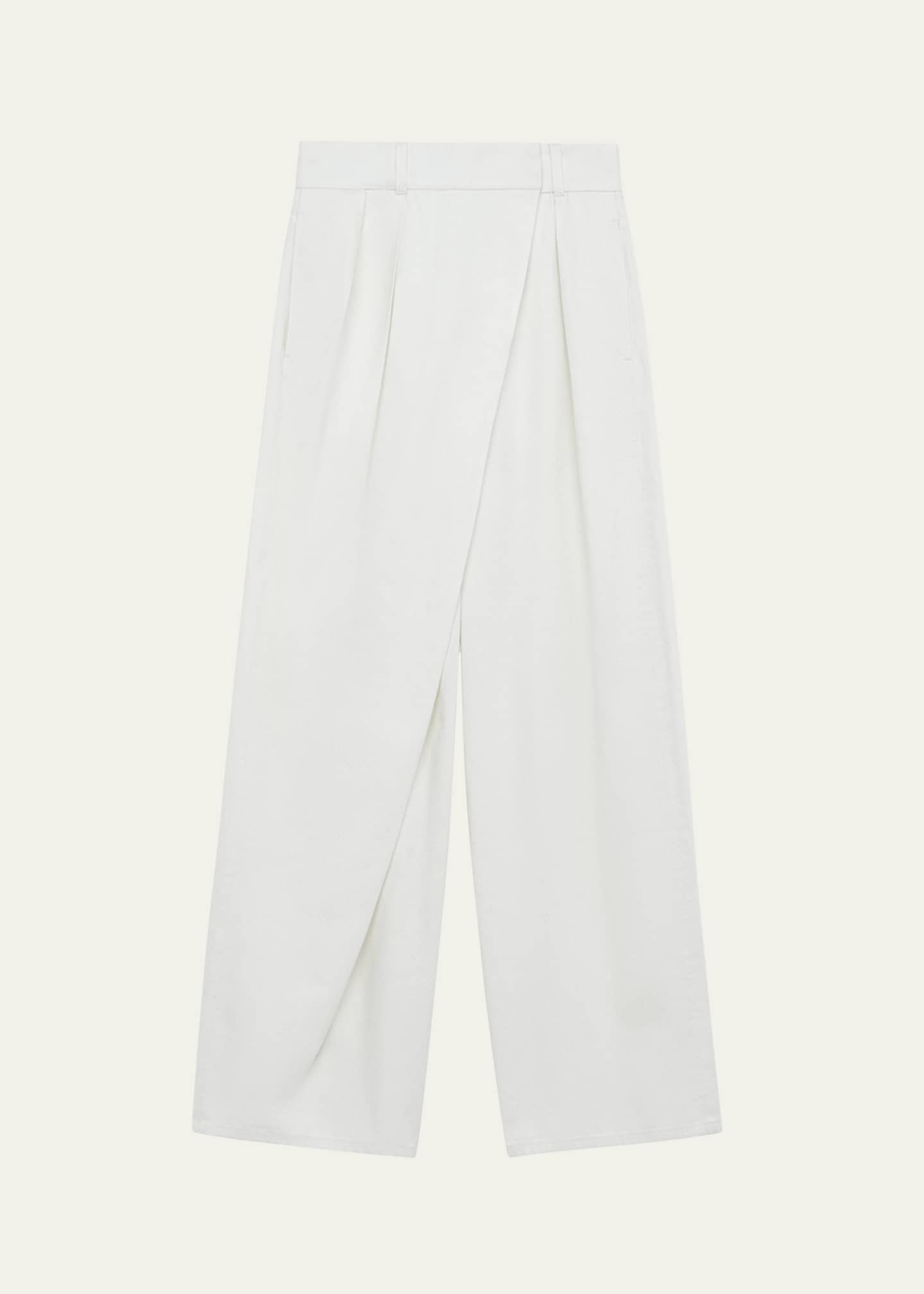 Loewe Pleated Wrap Wide-Leg Jeans
