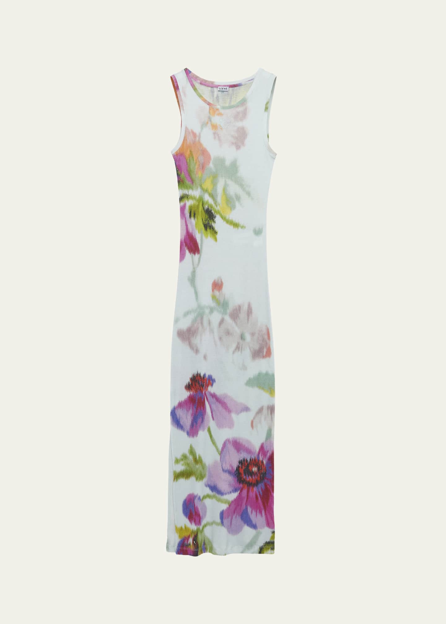Loewe Floral Print Mesh Sleeveless Ankle Dress Image 1 of 3