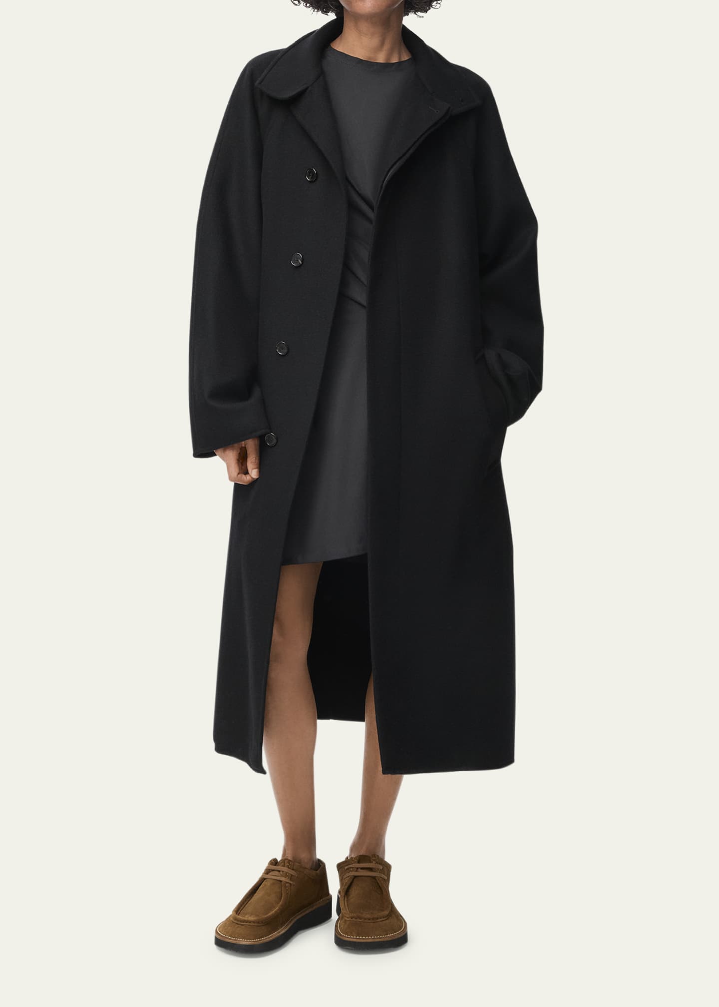 Loewe High-Neck Belted Wool-Cashmere Outer Coat - Bergdorf