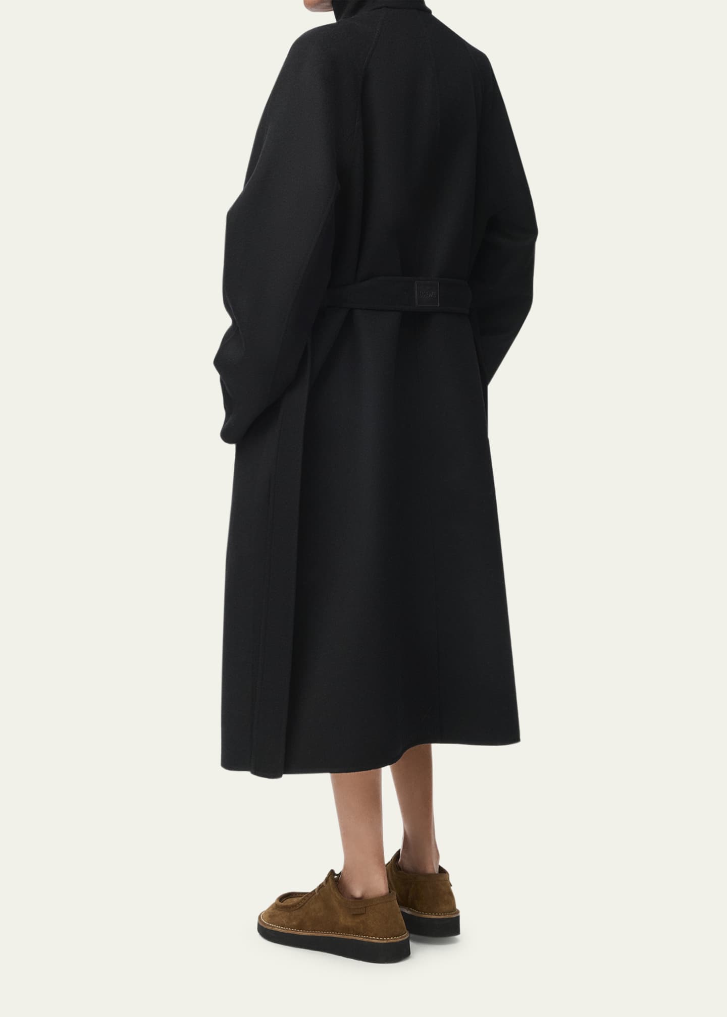 ジャケット・アウター LOEWE cashmere blend wool coat Leather-trimmed wool and cashmere jacket in beige - Loewe